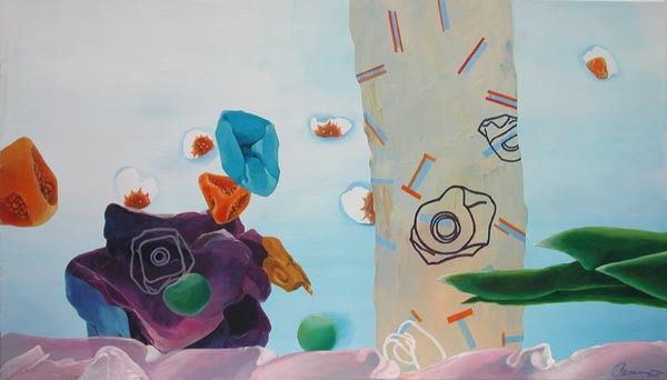 Eindringlinge III", 2005 - Acryl auf Leinwand / Acrilico sobre lienzo / Acril on canvas - 80 x 140 cm