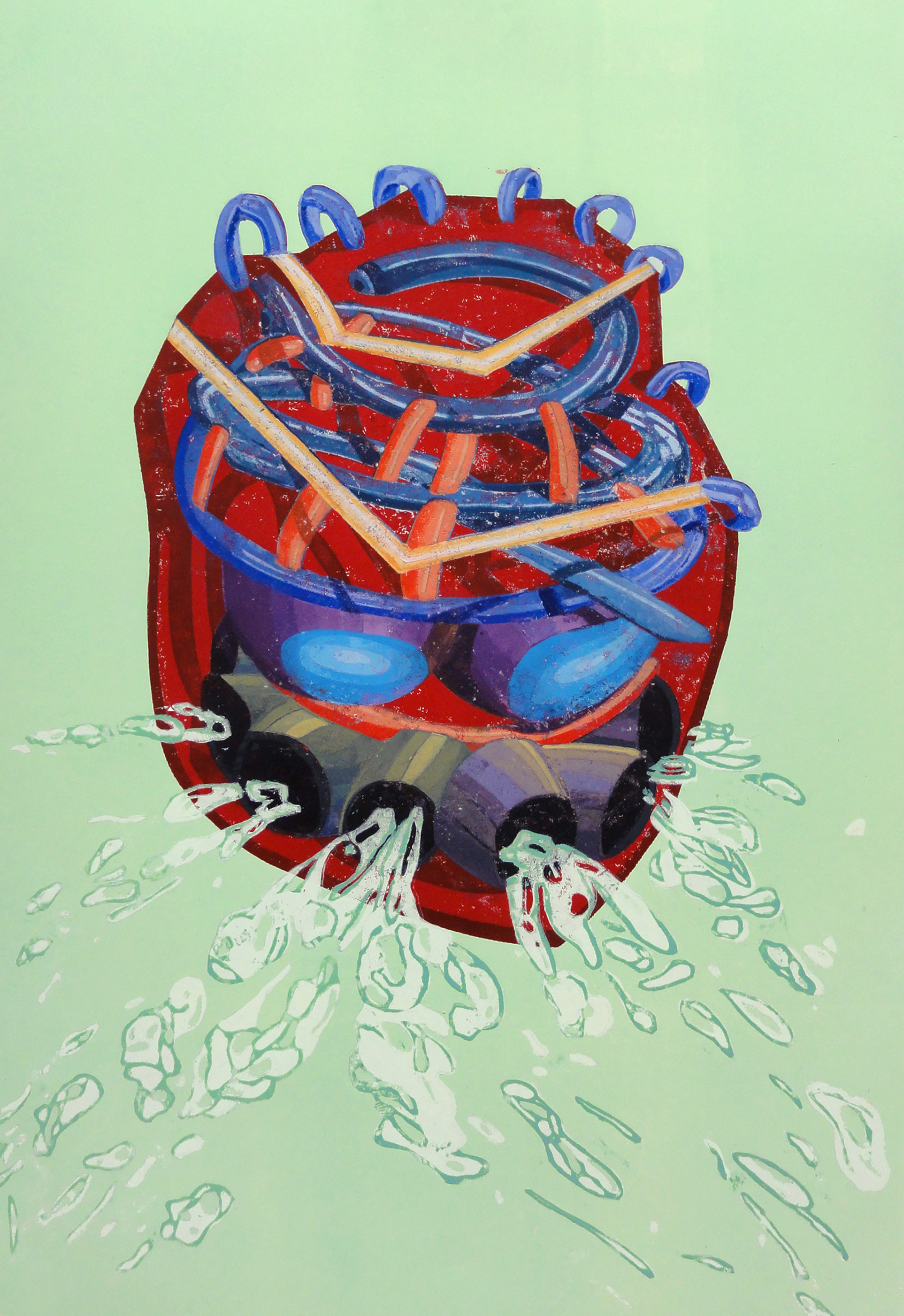 Con-sumación, 2015 - Pappschnitt / Colografía / Cardboard cut -  70x50 cm