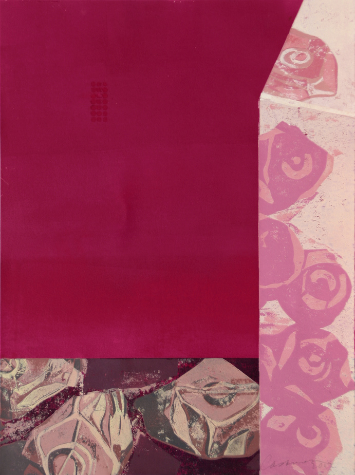 Materia rosa, 2007 - Pappschnitt / Colografía / Cardboard cut - 40 x 30 cm