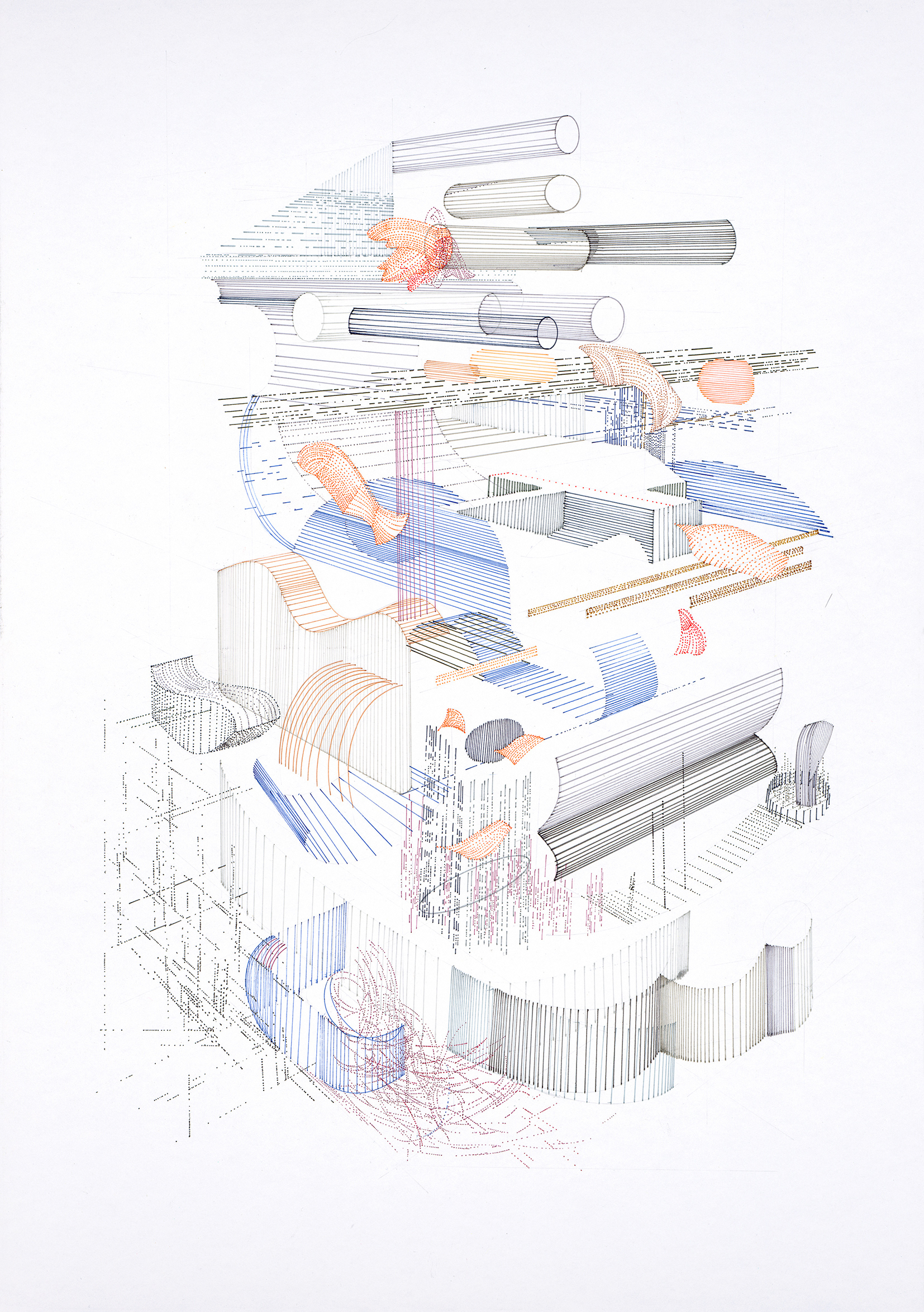 Lauernde Entfernungen, 2020 Tinte auf Papier 59,4 x 42 cm