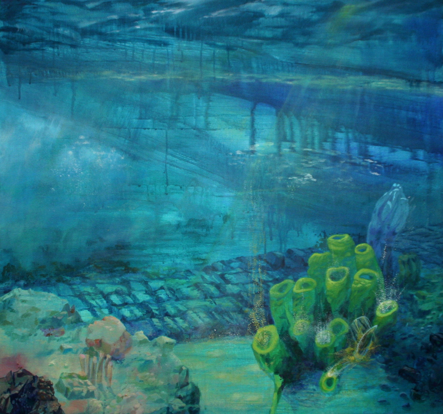 Ungreifbare Elemente, 2018, Acryl auf Leinwand 80 x 85 cm