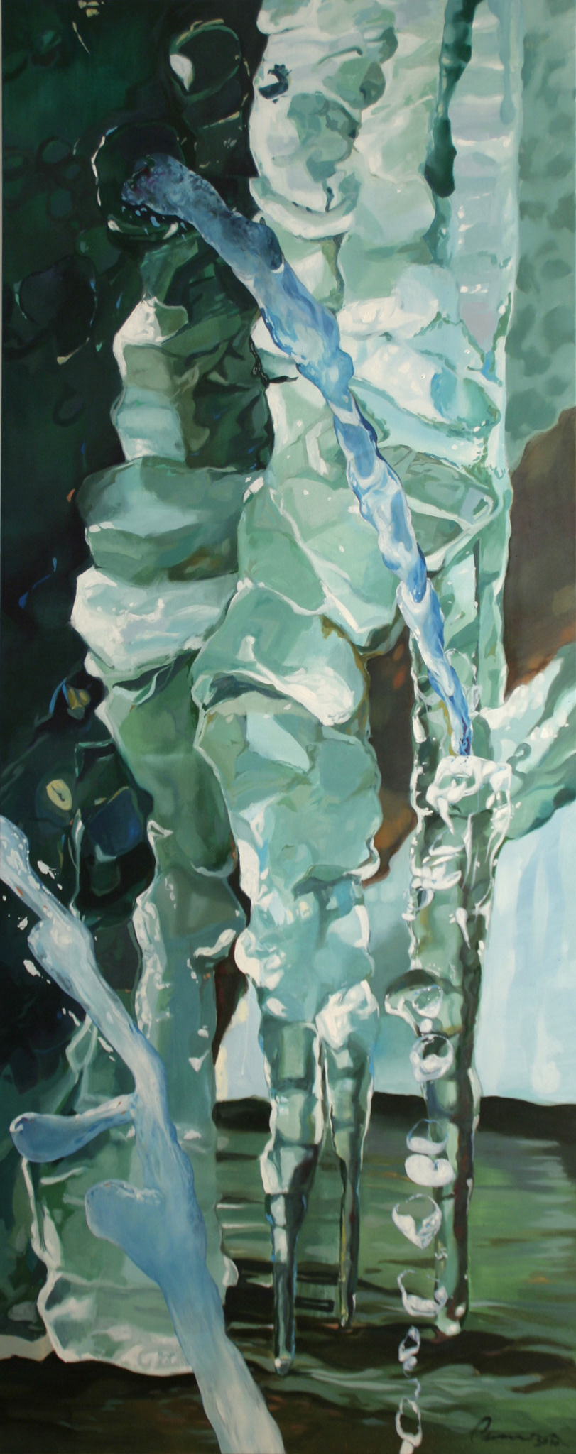 Abtauen, 2010 - Öl auf Leinwand / Óleo sobre lienzo / Oil on canvas - 200x80 cm