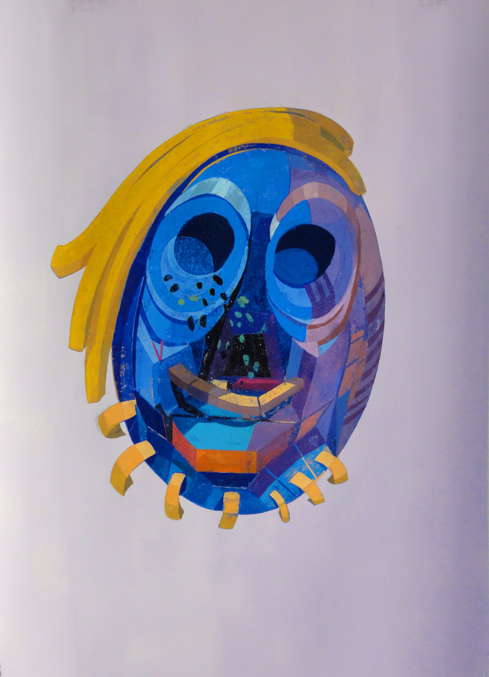 Fratze, 2016 - Pappschnitt / Colografía / Cardboard cut - 80x60 cm