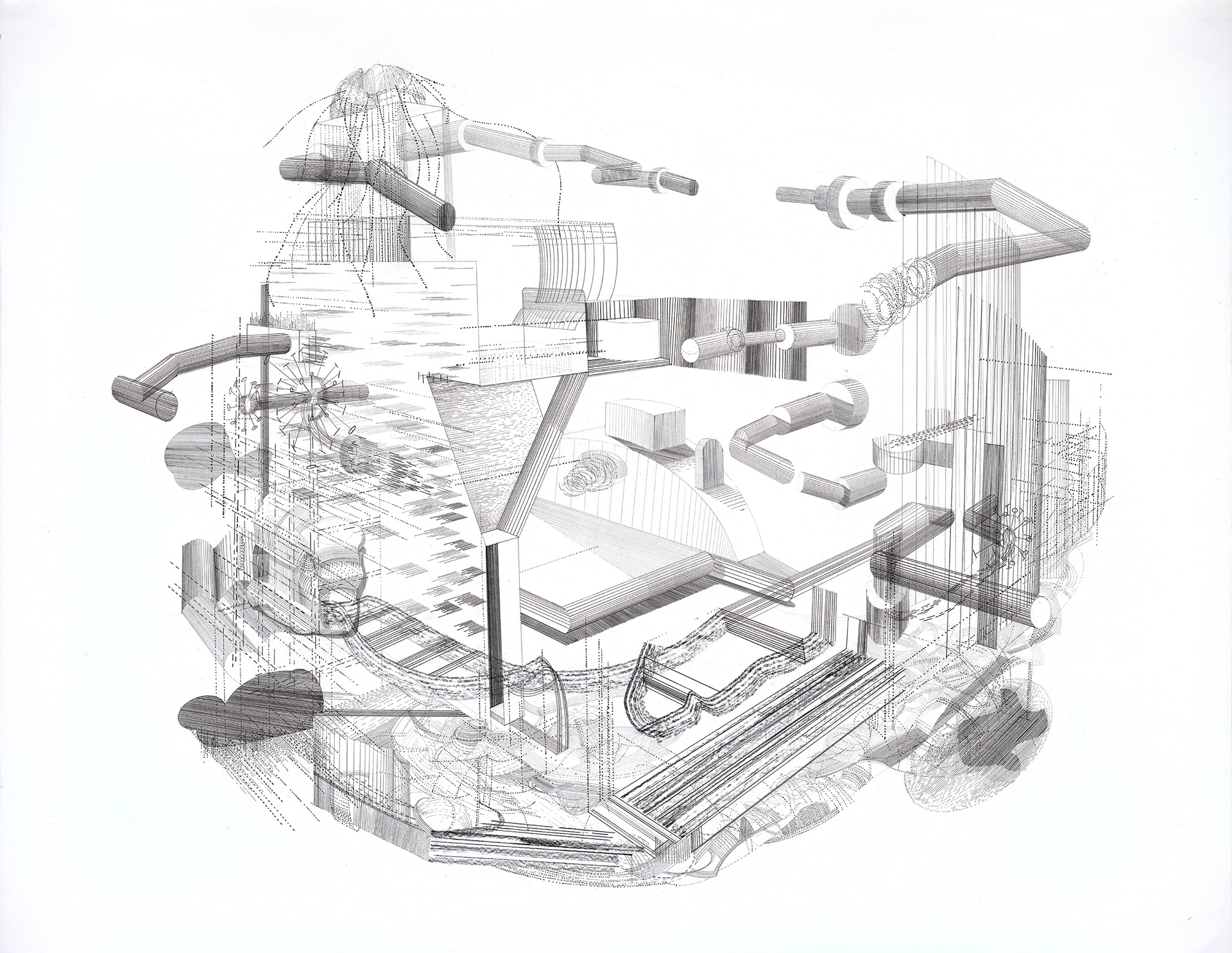 Zerstreute Flecken -2020, Graphit auf Papier, 120 x 90 cm