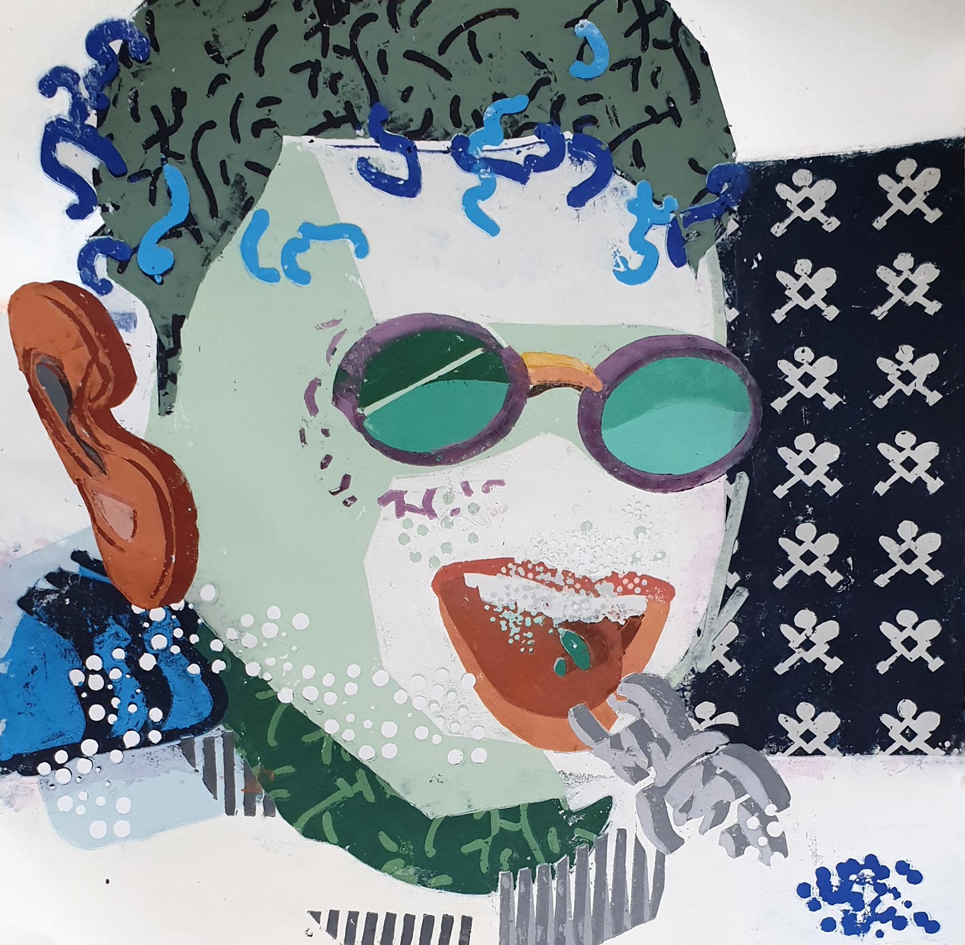 In aller Munde, 2022 - Pappschnitt 50 x 50 cm