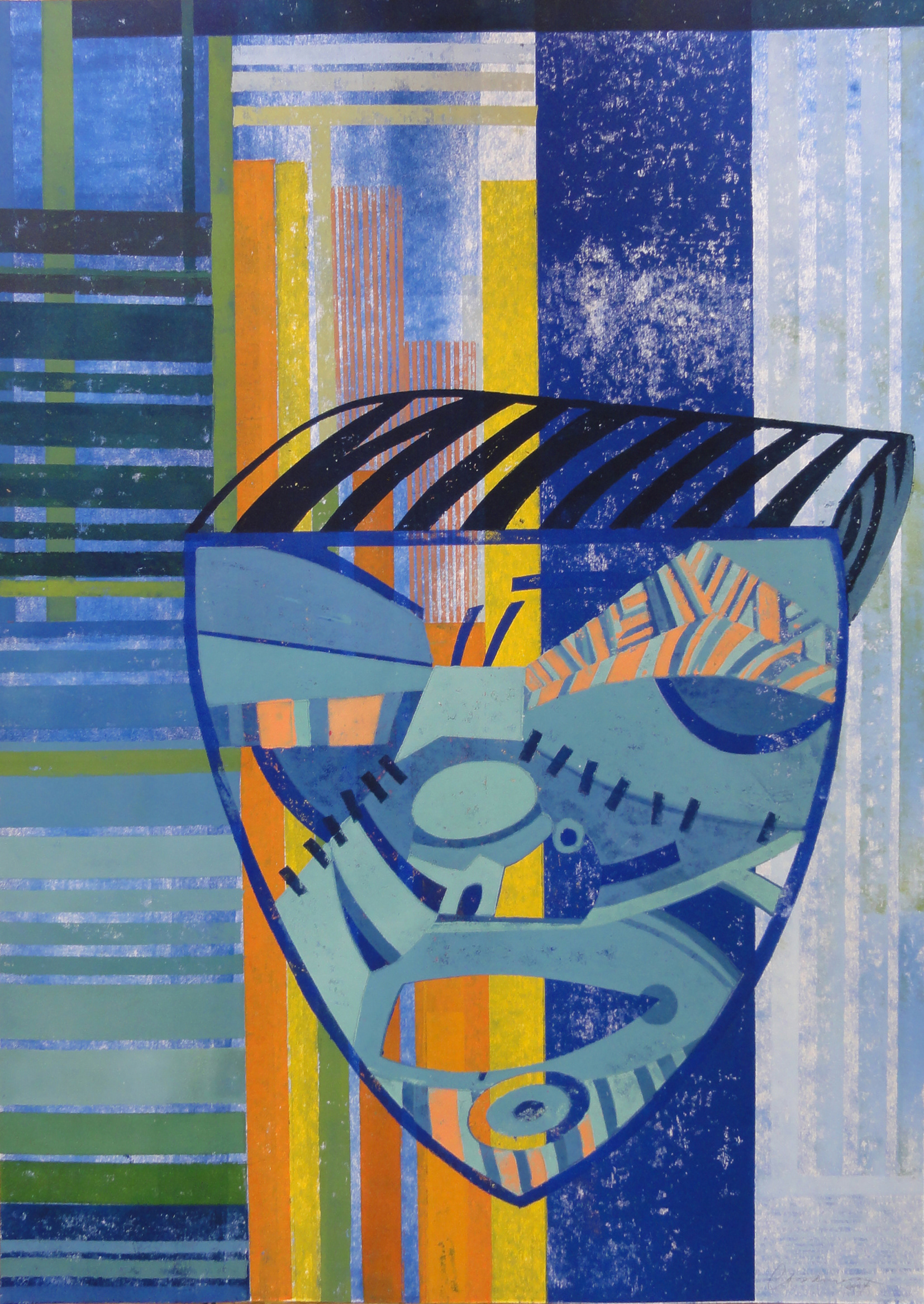 Mas-cara-da(e) I, 2014 - Pappschnitt / Colografía / Cardboard cut - 70x50 cm