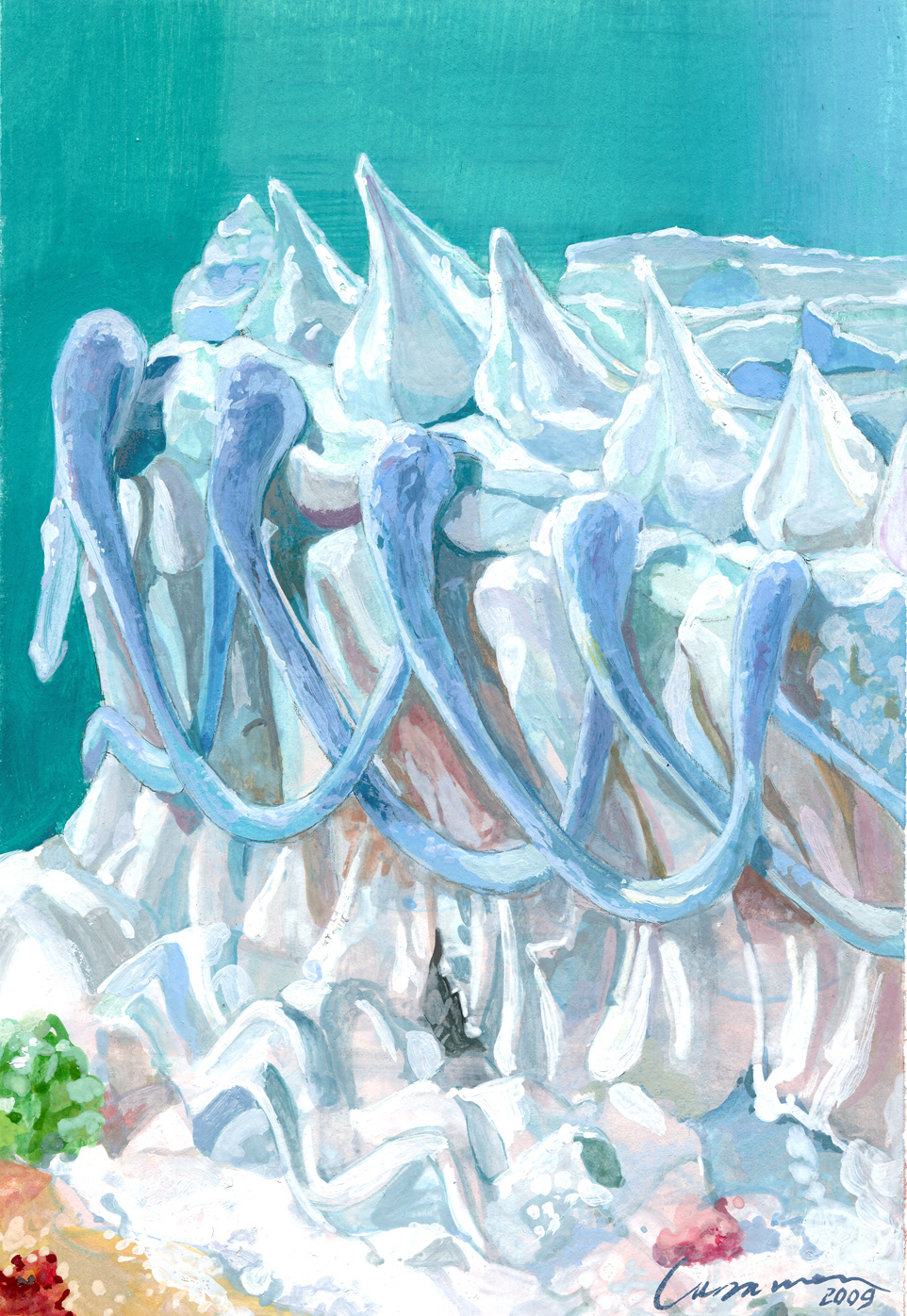 lebración IX, 2009 - Gouache auf Papier / Gouache sobre papel / Gouache on paper - 23,5 x 16,5 cm