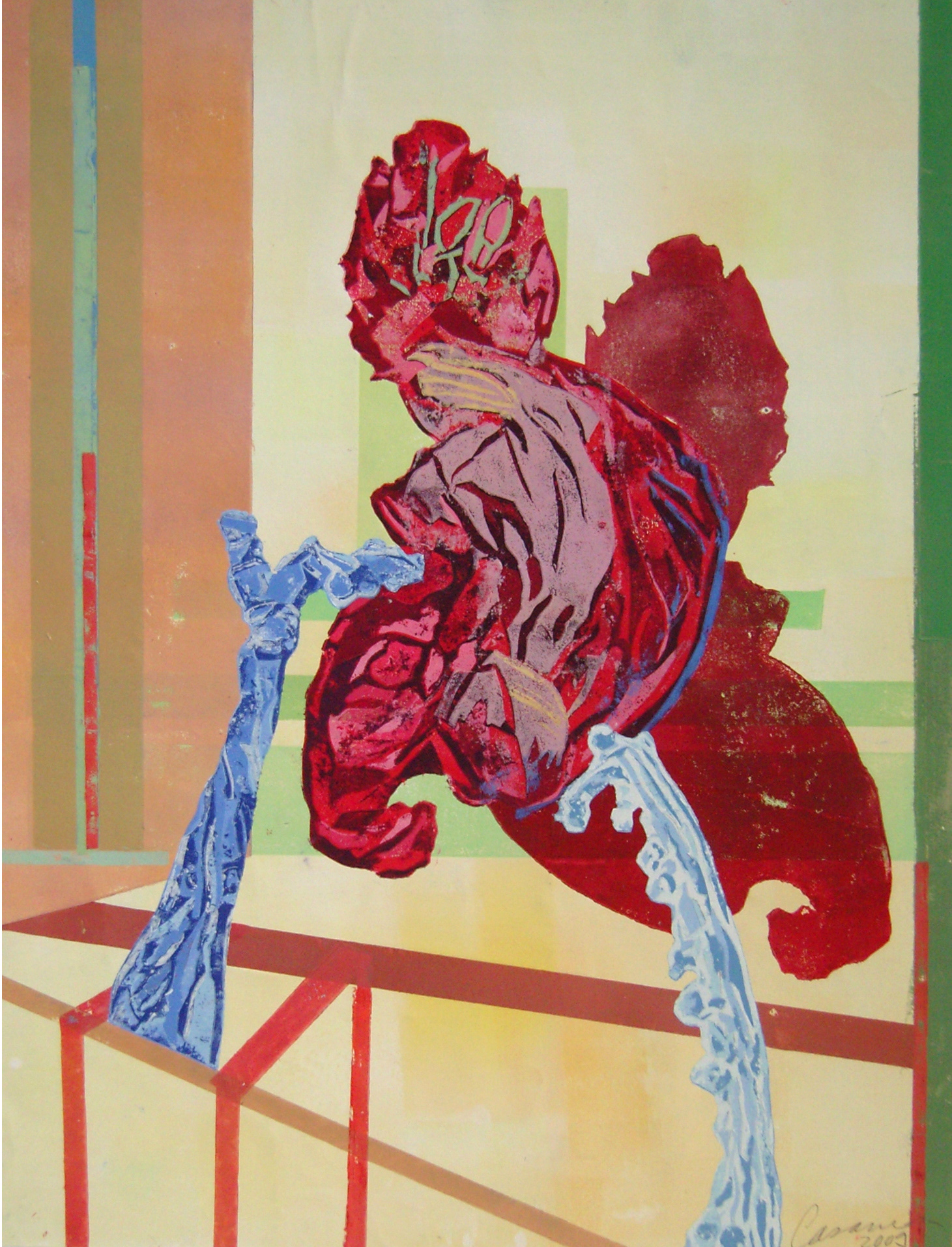Erfrischung, 2009 - Pappschnitt / Colografía / Cardboard cut - 56,5 x 43 cm