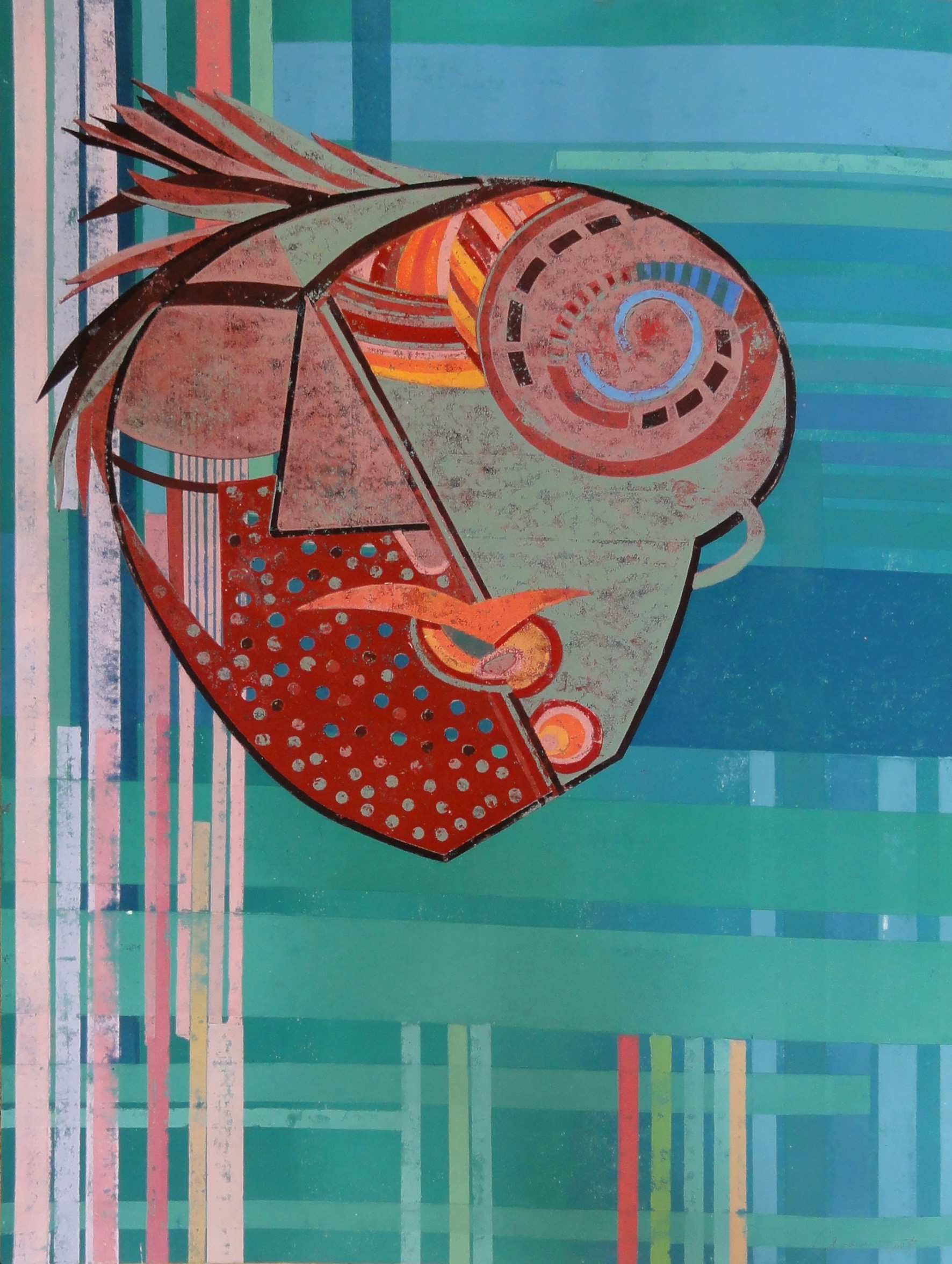 Mas-cara-da(e) III, 2014 - Pappschnitt / Colografía / Cardboard cut - 70x50 cm