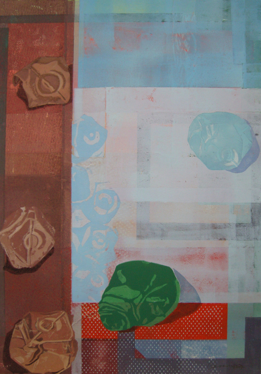 Bombones de cartón II , 2007 - Pappschnitt / Colografía / Cardboard cut - 43 x 61 cm