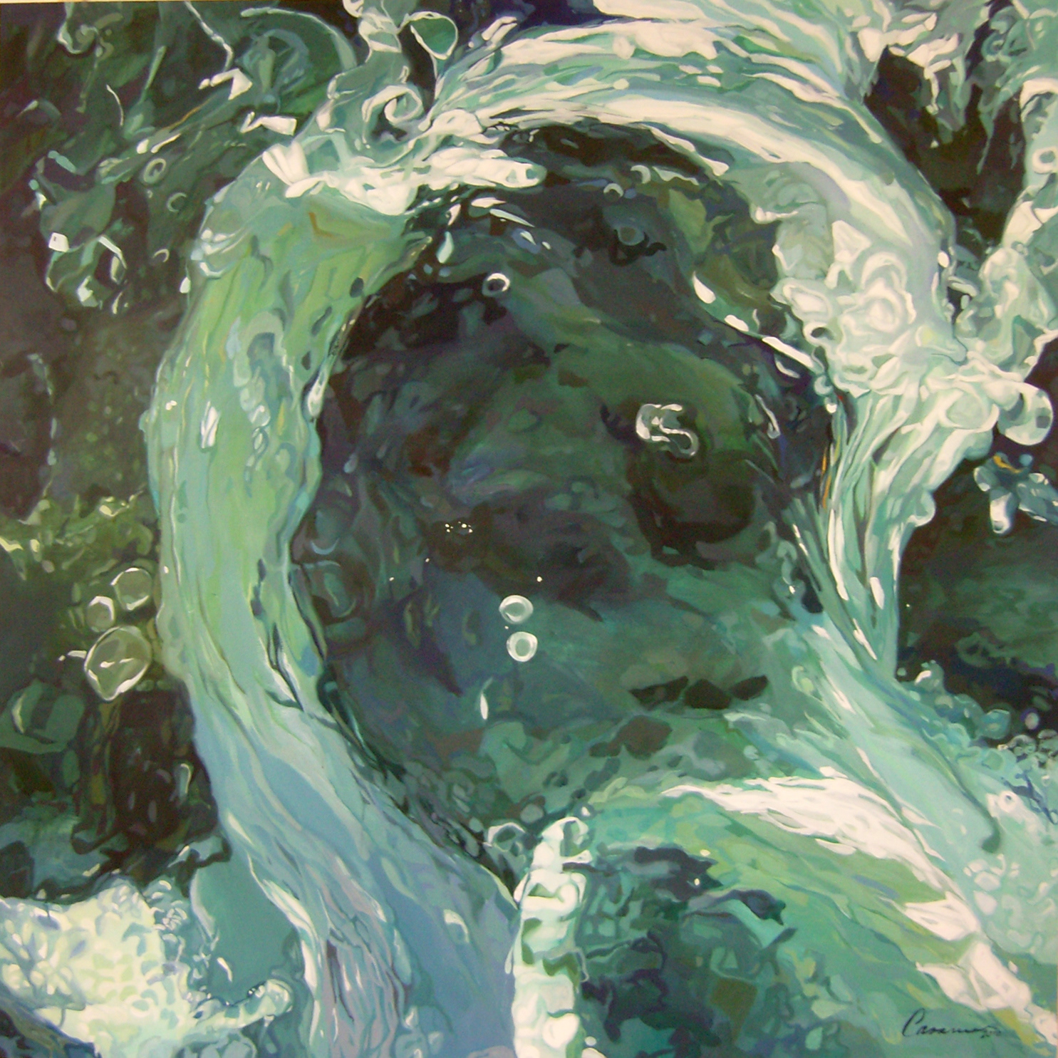 Rauschen der Welle, 2010 - Öl auf Holz / Óleo sobre madera / Oil on wood - 148x148 cm