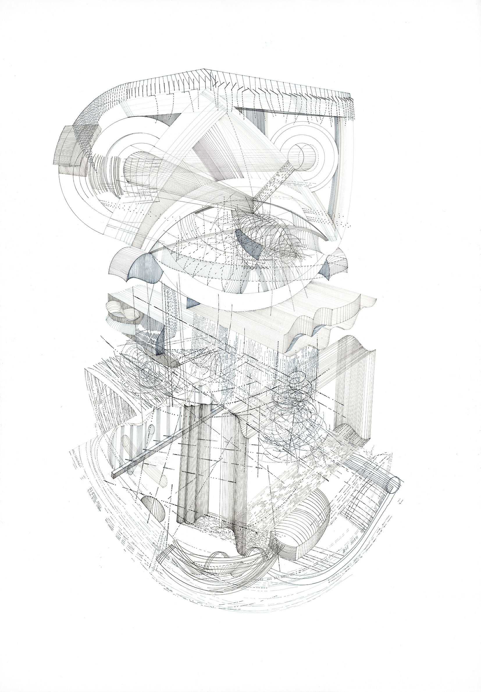 Wippen, 2020 – Tinte auf Papier, 100 × 70 cm