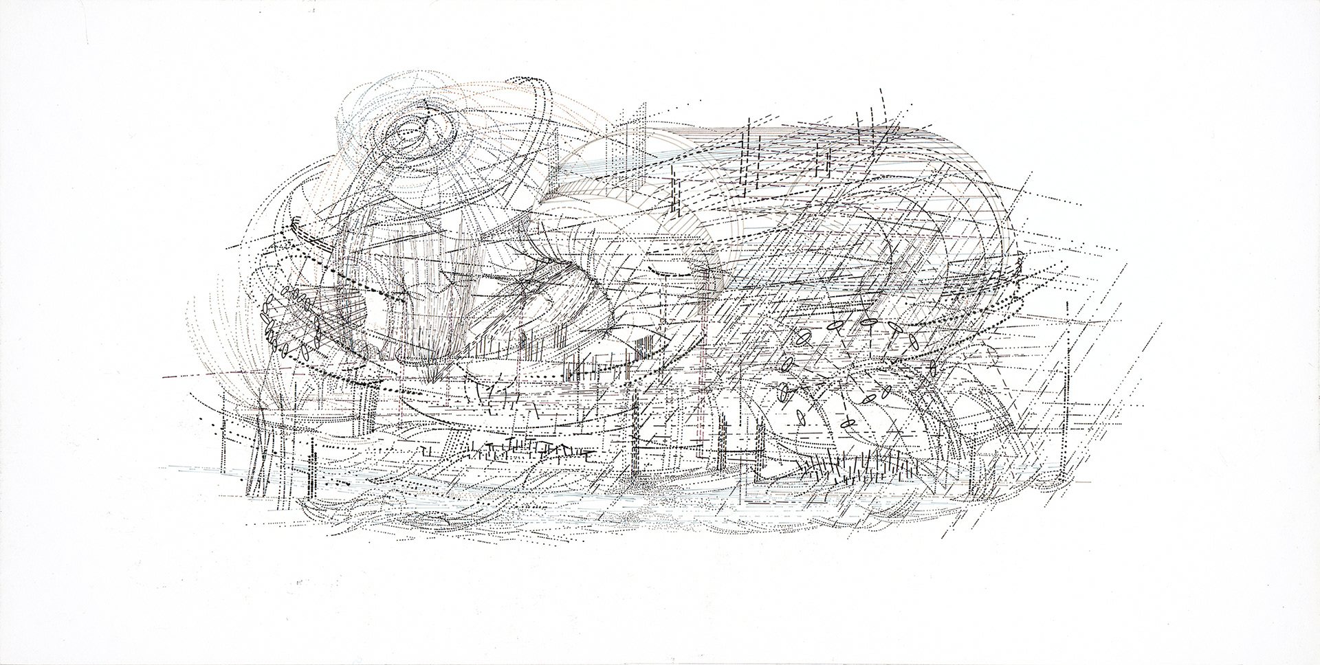 Die Wiese- 2020, Tinte auf Papier, 30 x 59,4 cm