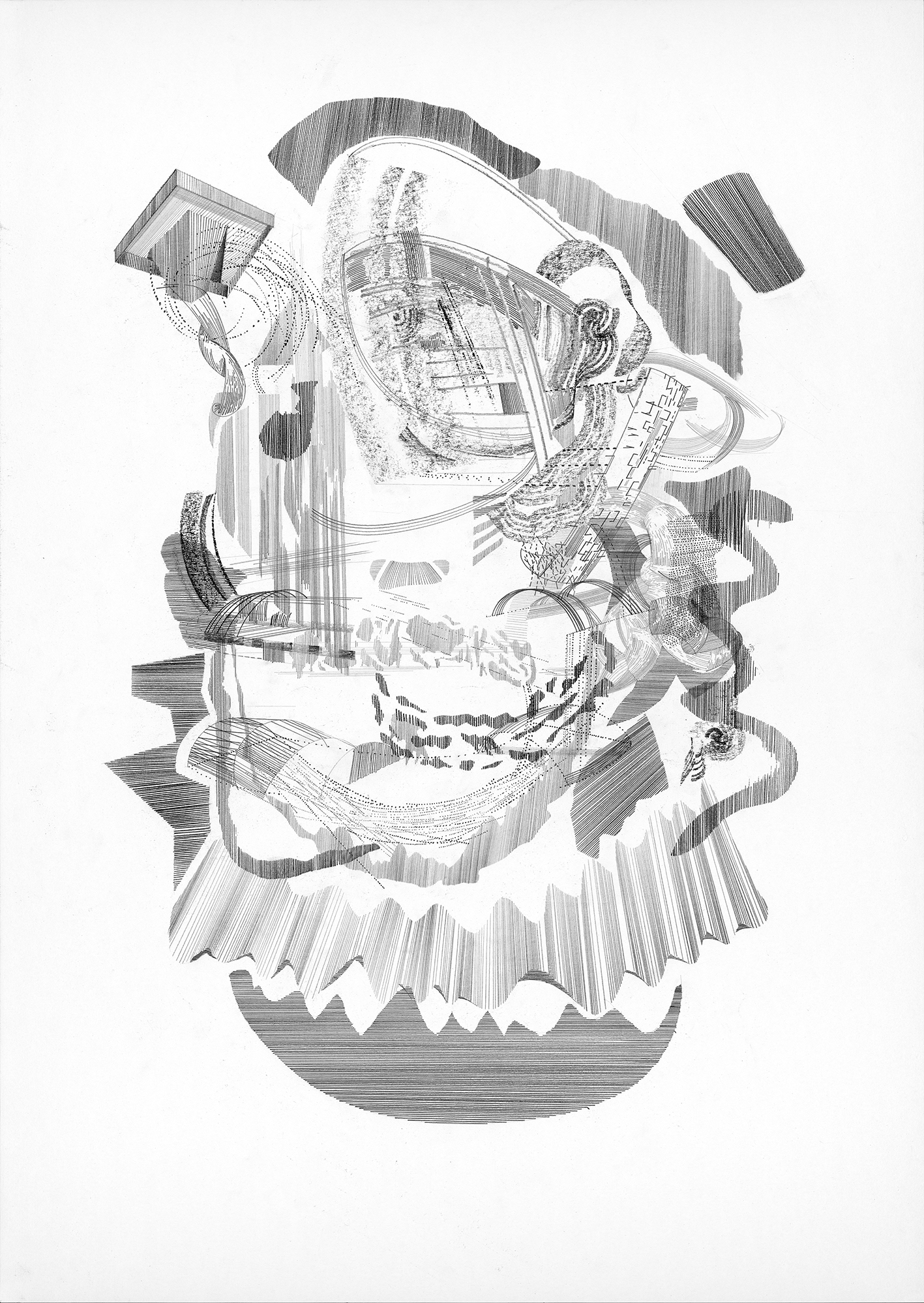 Buscando el orden en el caos, 2023, Graphit auf Papier, 86 x 61 cm