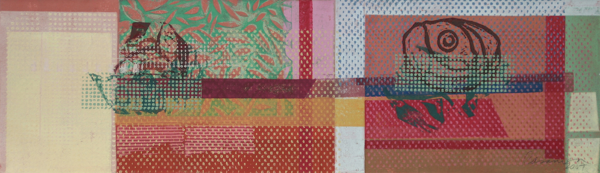 Capas de materia, 2007 - Pappschnitt / Colografía / Cardboard cut - 18 x 61 cm
