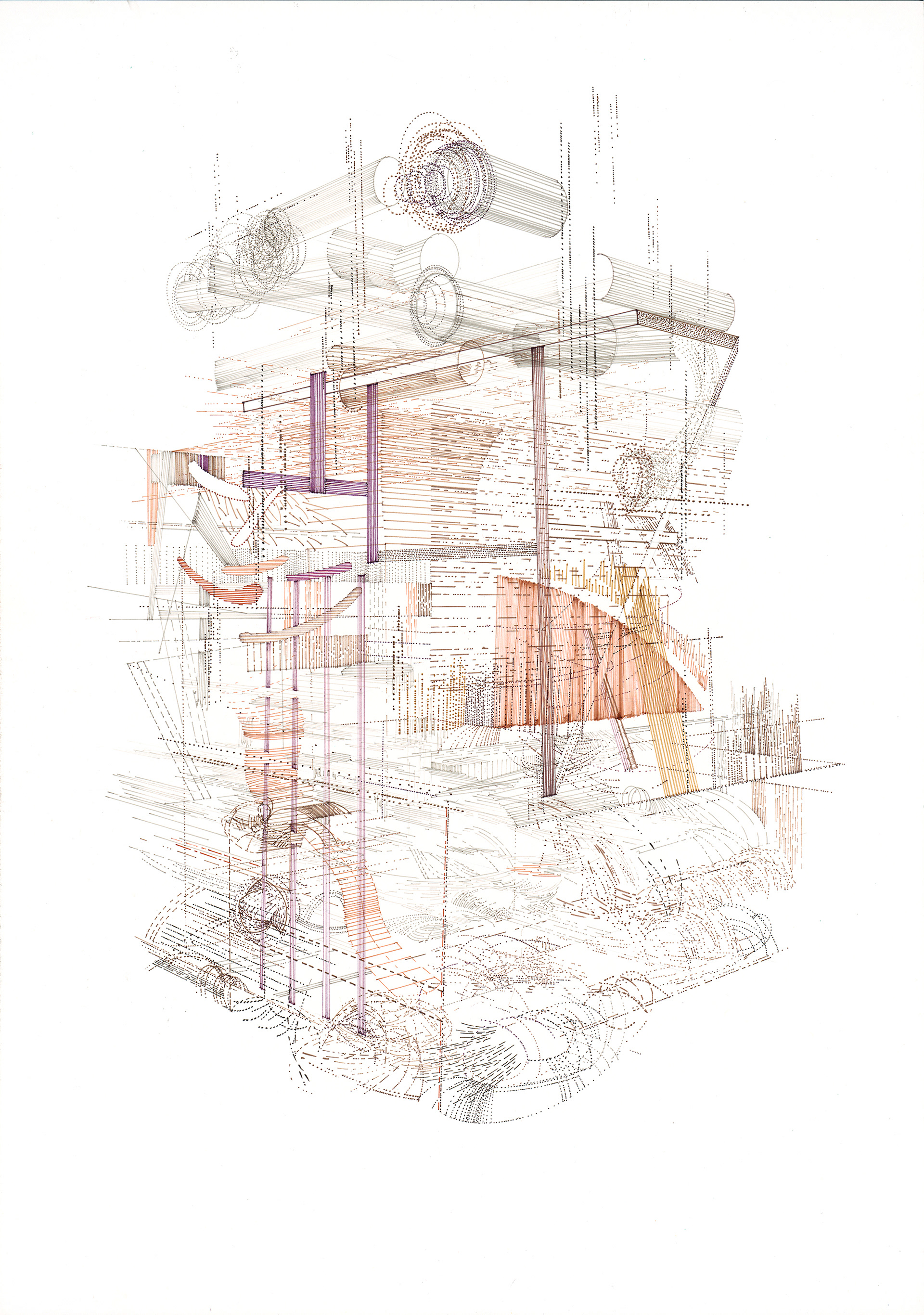 Undefinierte-Konturen-2020, Tinte auf Papier, 59,4 x 42 cm