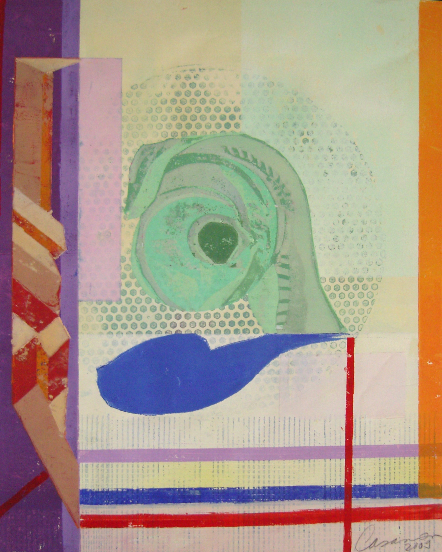 Drehung, 2009 -  Pappschnitt / Colografía / Cardboard cut - 45 x 35 cm