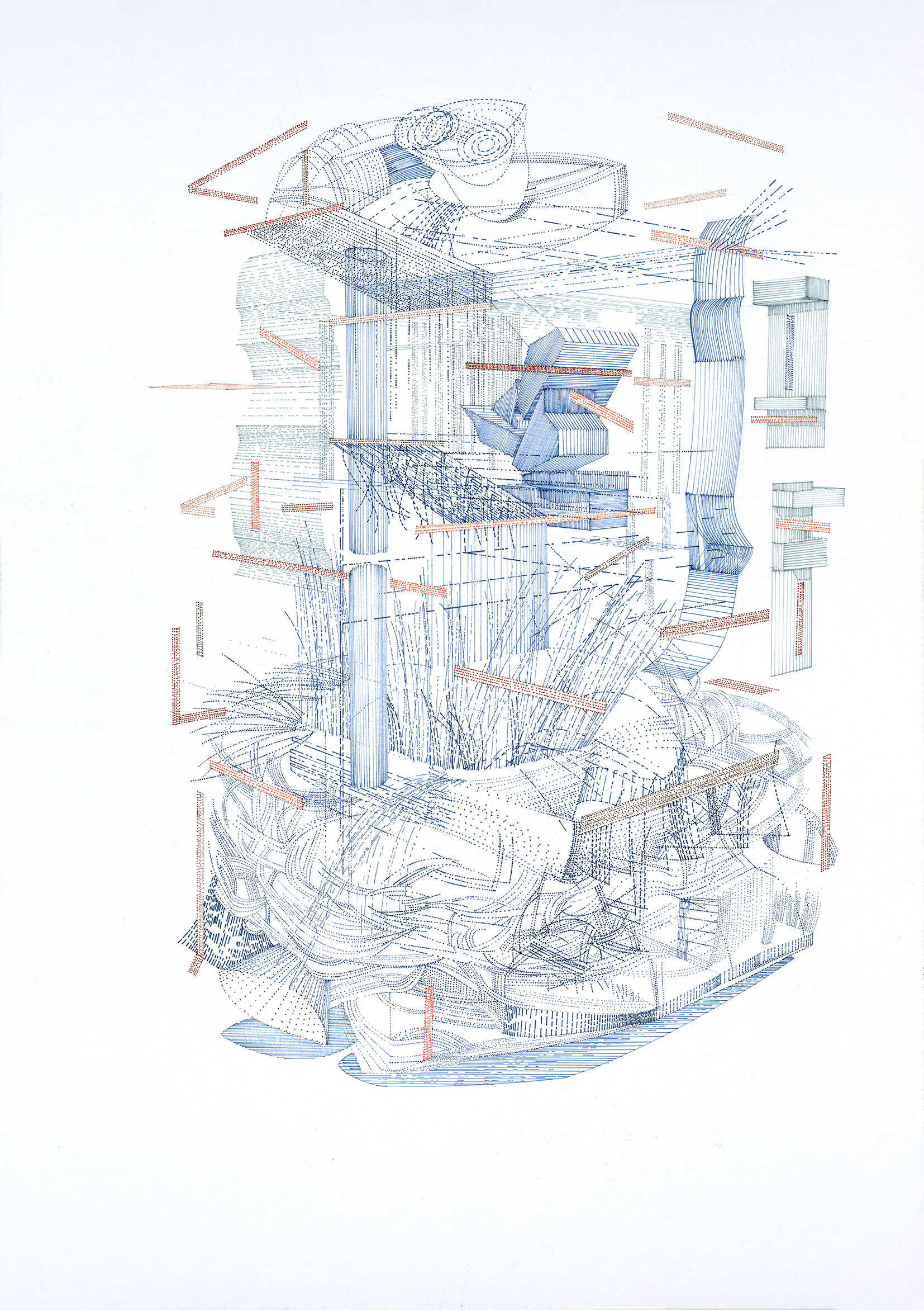 Zeitweise Ausbrüche, 2020 Tinte auf Papier 59,4 x 42 cm