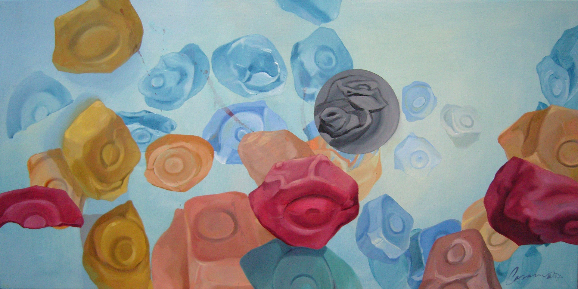 Rote Achse, 2007- Öl auf Leinwand - 50 x 100 cm