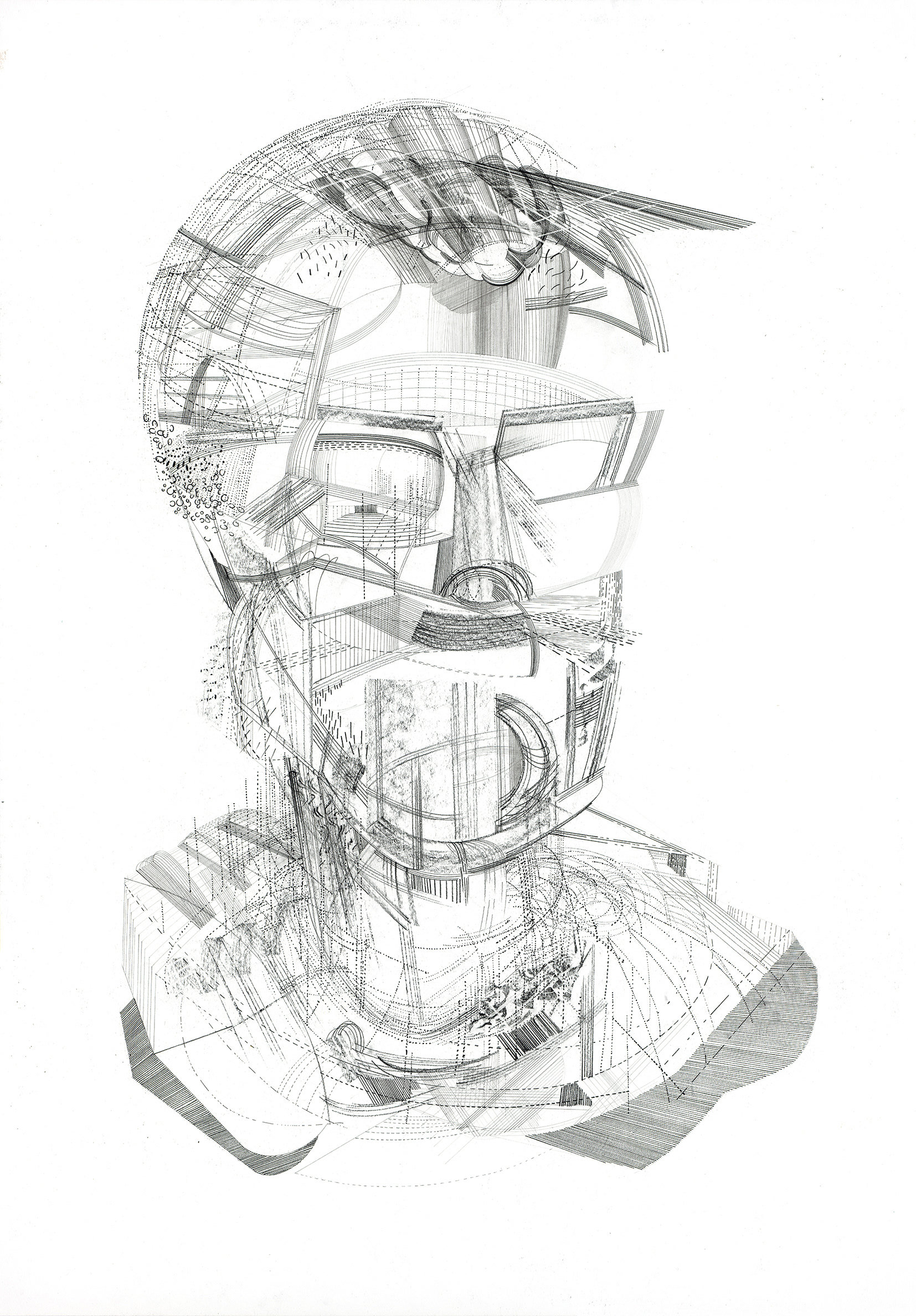 Tempestad, 2020 – Graphit auf Papier, 100 × 70 cm