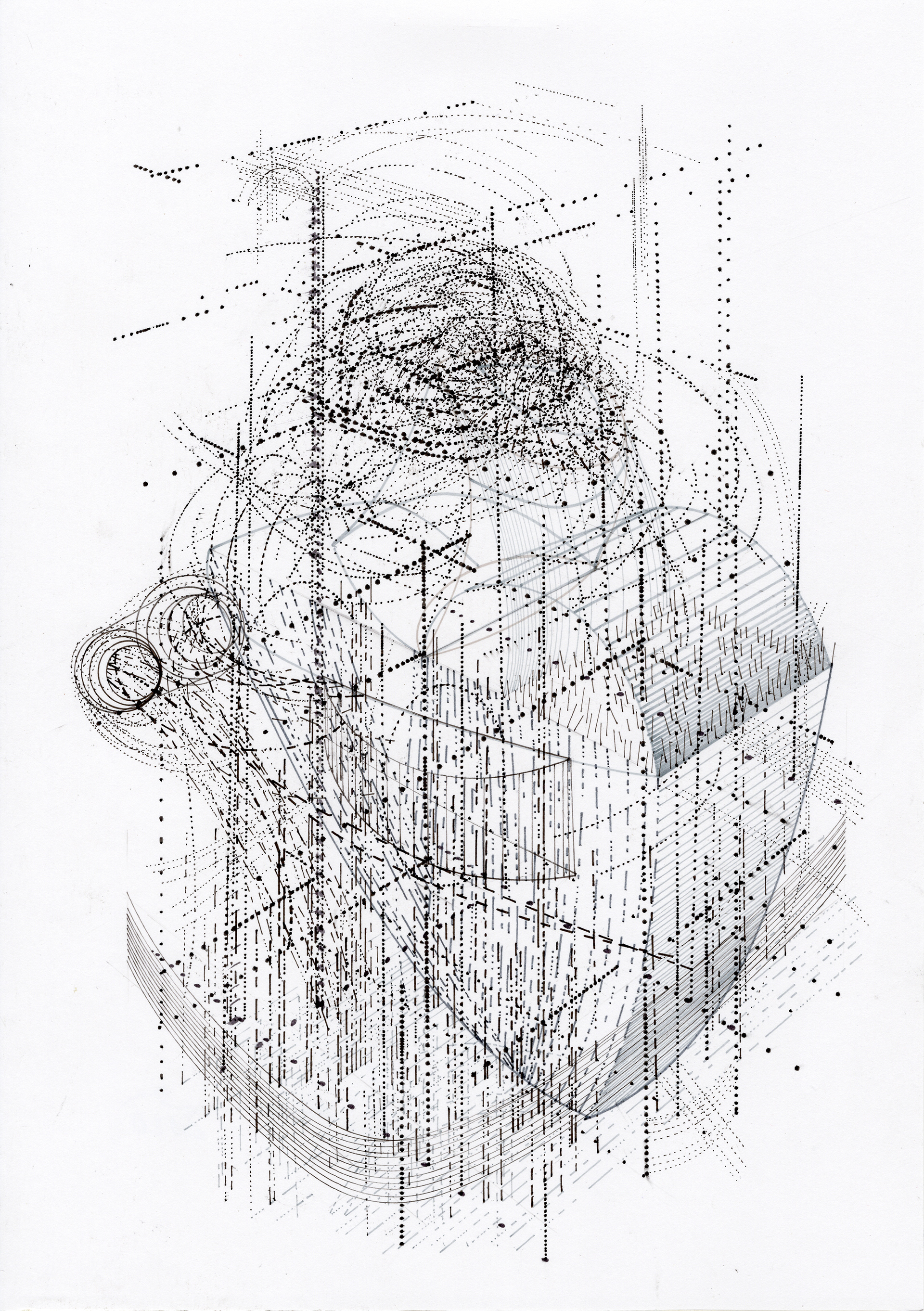 Spuren und Abdrücke, 2020, Tinte auf Papier, 29,7 x 21 cm