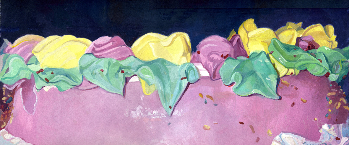 Celebración VI, 2009 - Gouache auf Papier / Gouache sobre papel / Gouache on paper - 22,5 x 49 cm
