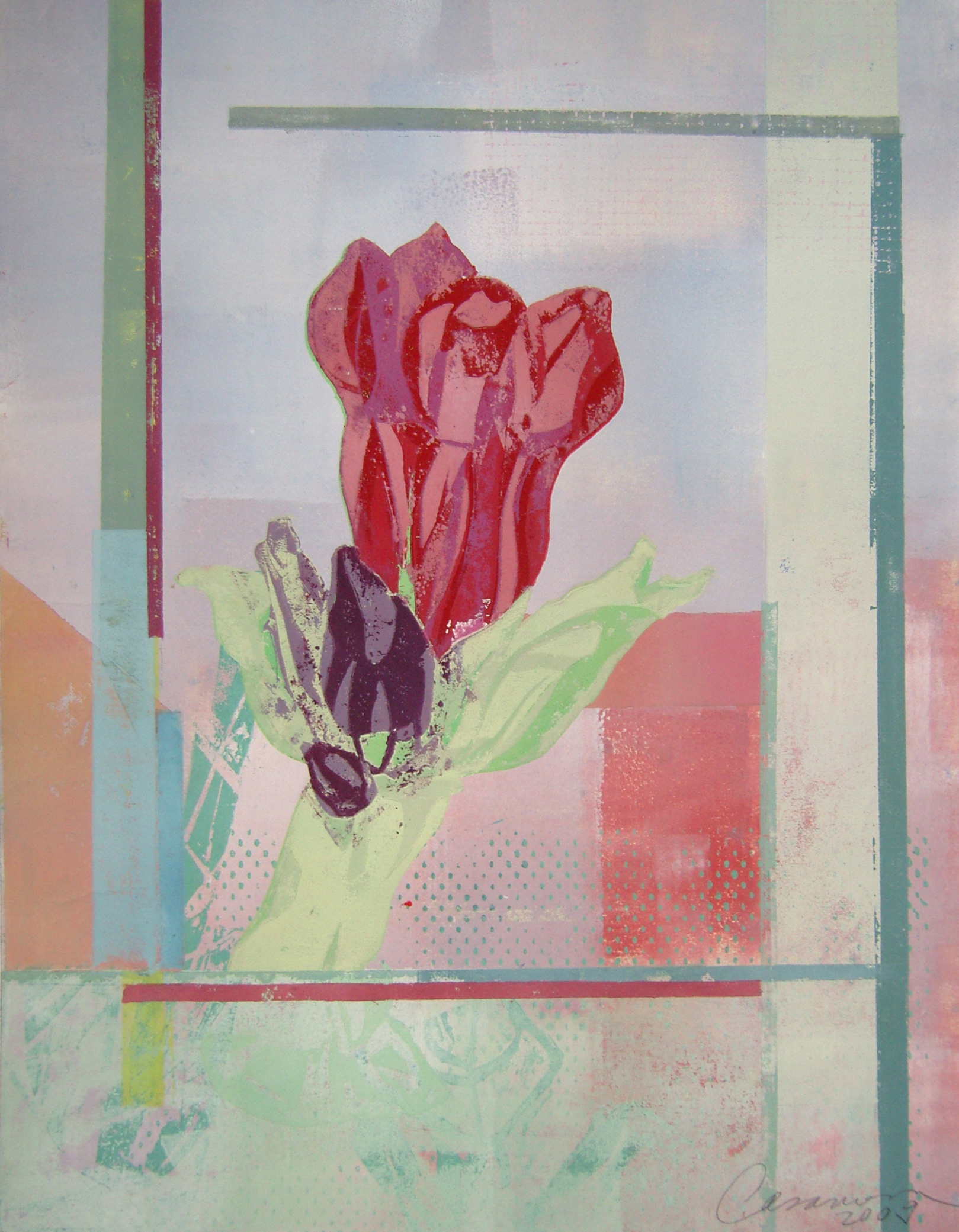 Weich, 2009 -  Pappschnitt / Colografía / Cardboard cut -  45 x 35 cm