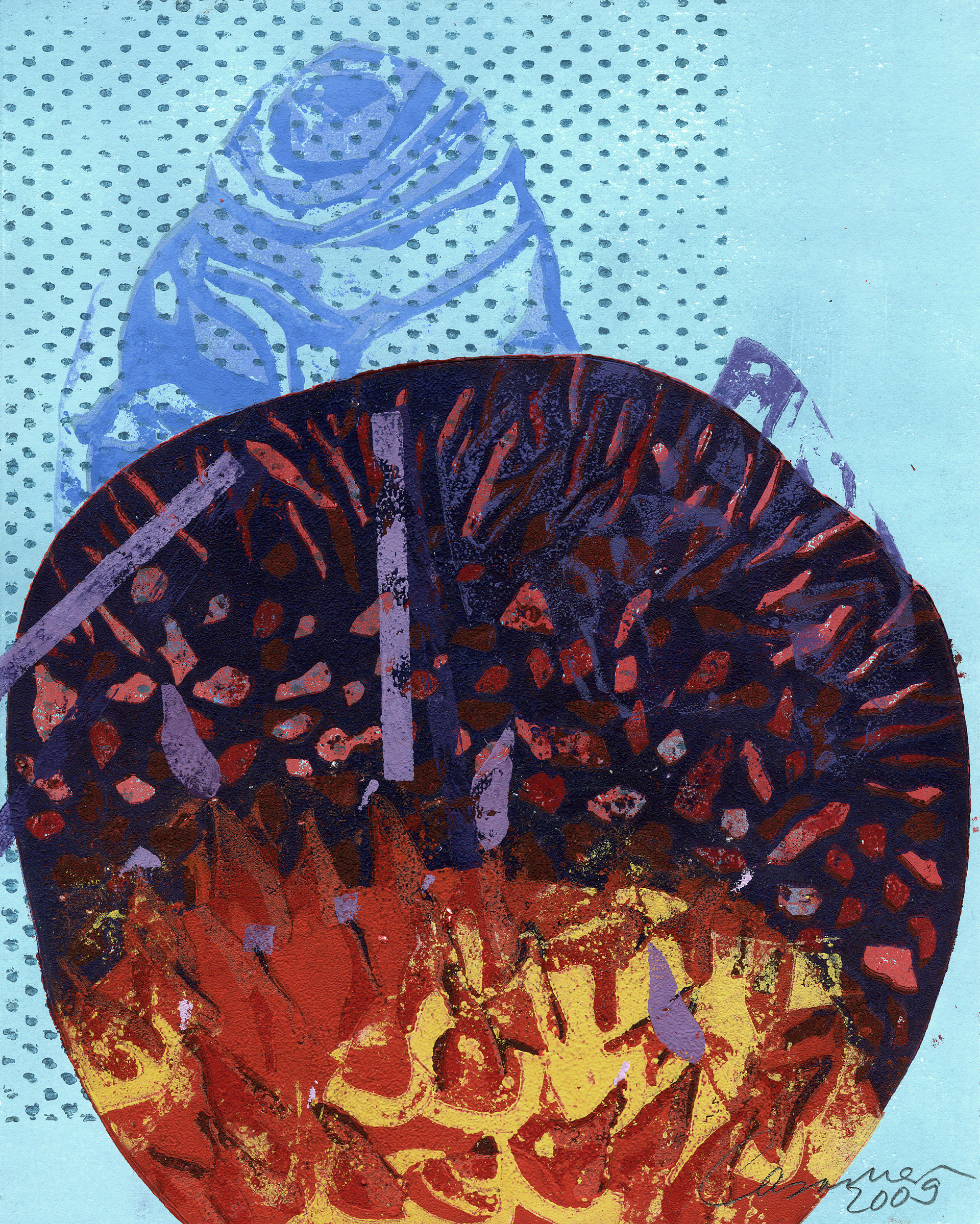 Warm, 2009 - Pappschnitt / Colografía / Cardboard cut - 25 x 20 cm