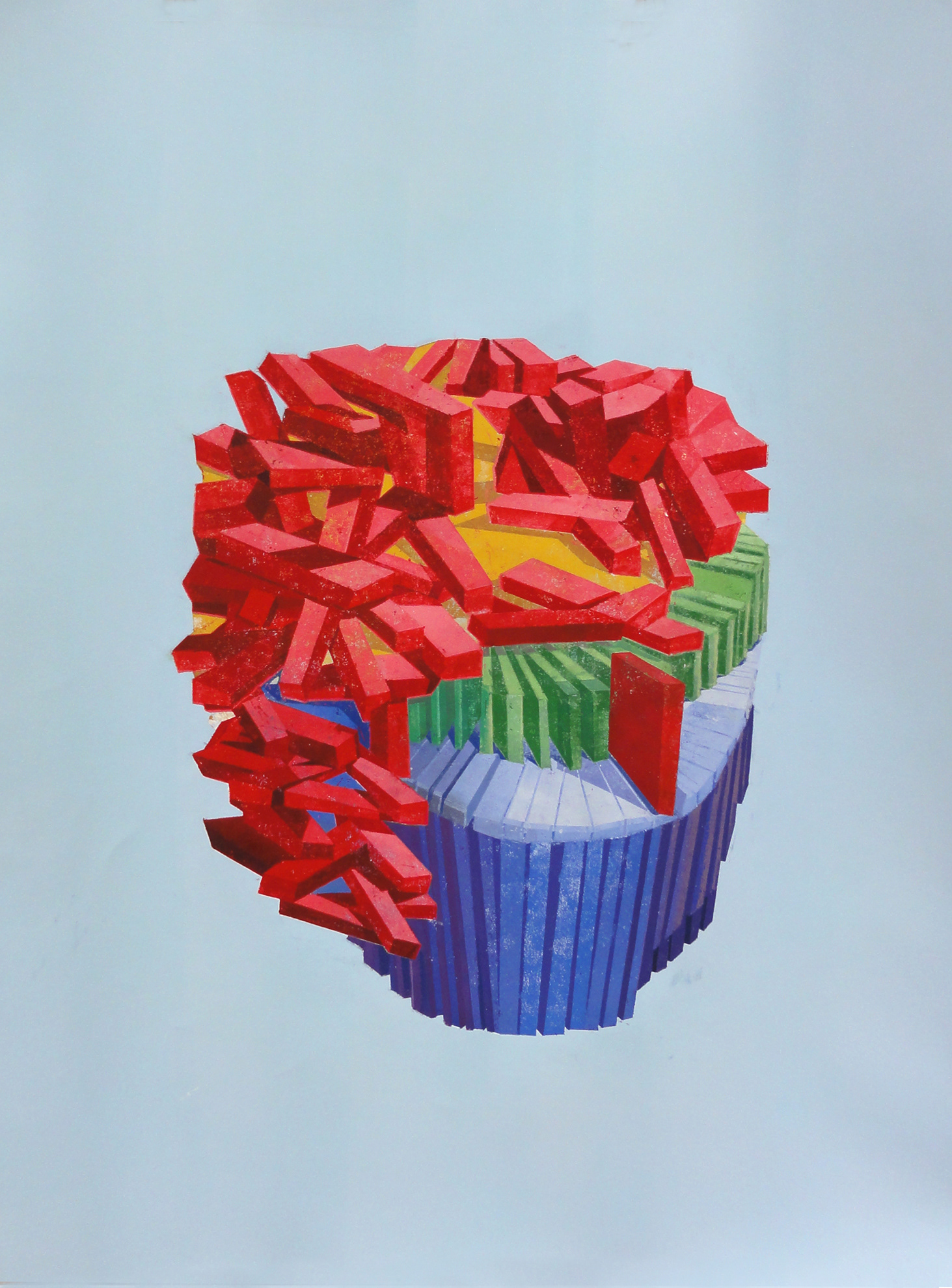 Mas-cara I, 2014 - Pappschnitt / Colografía / Cardboard cut - 100x70 cm