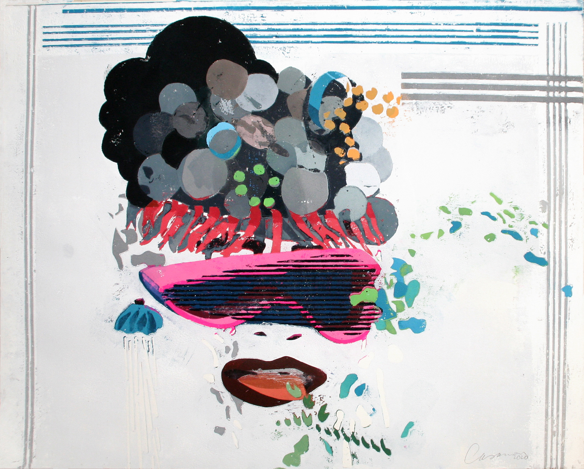 Unter Puder, 2022 - Pappschnitt 40 x 50 cm