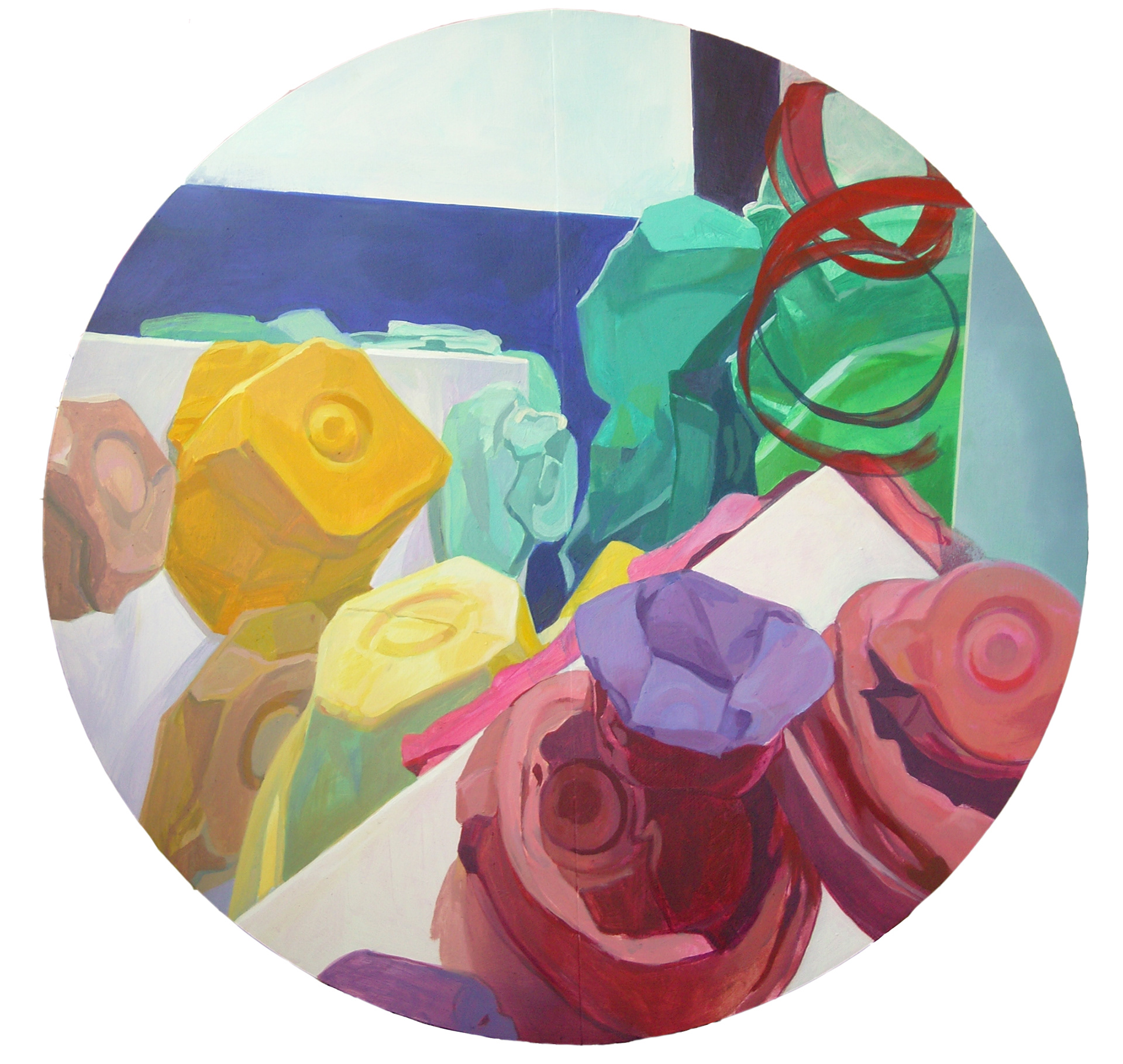 Aufgeblüht in der Menge, 2009 - Acryl auf Holz / Acrilico sobre madera / Acril on wood - 80 cm Ø