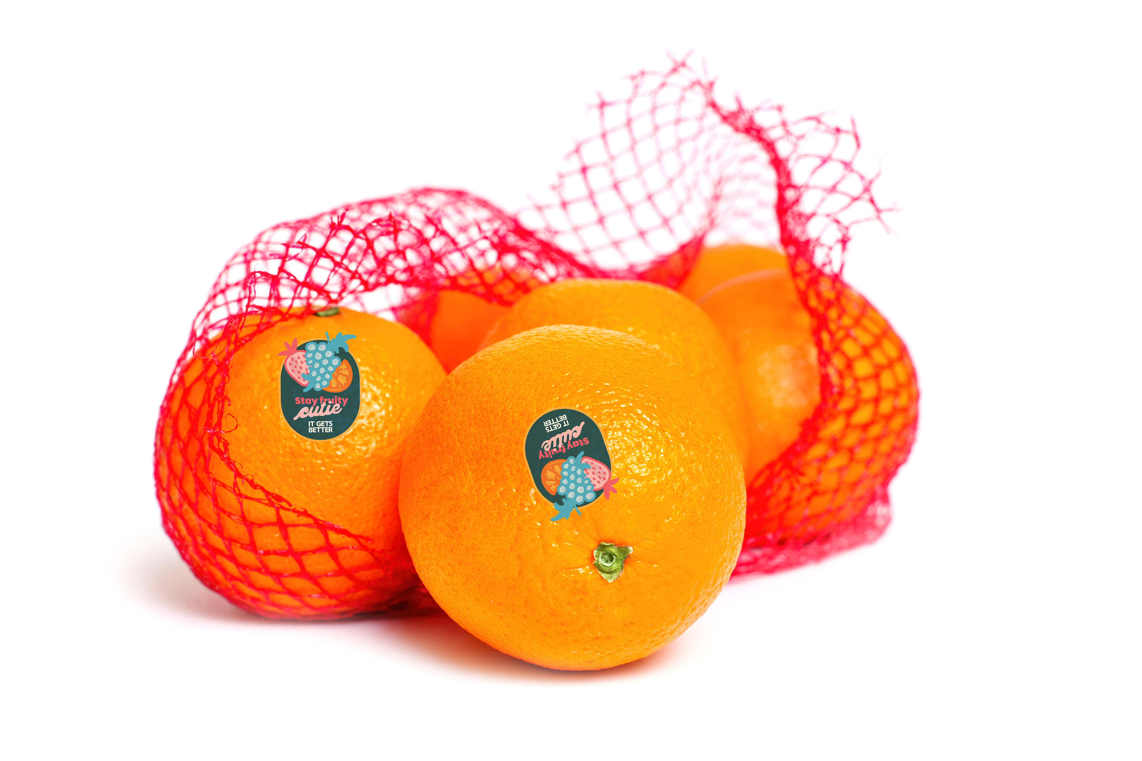 Bag of Cuties with branded fruit tag