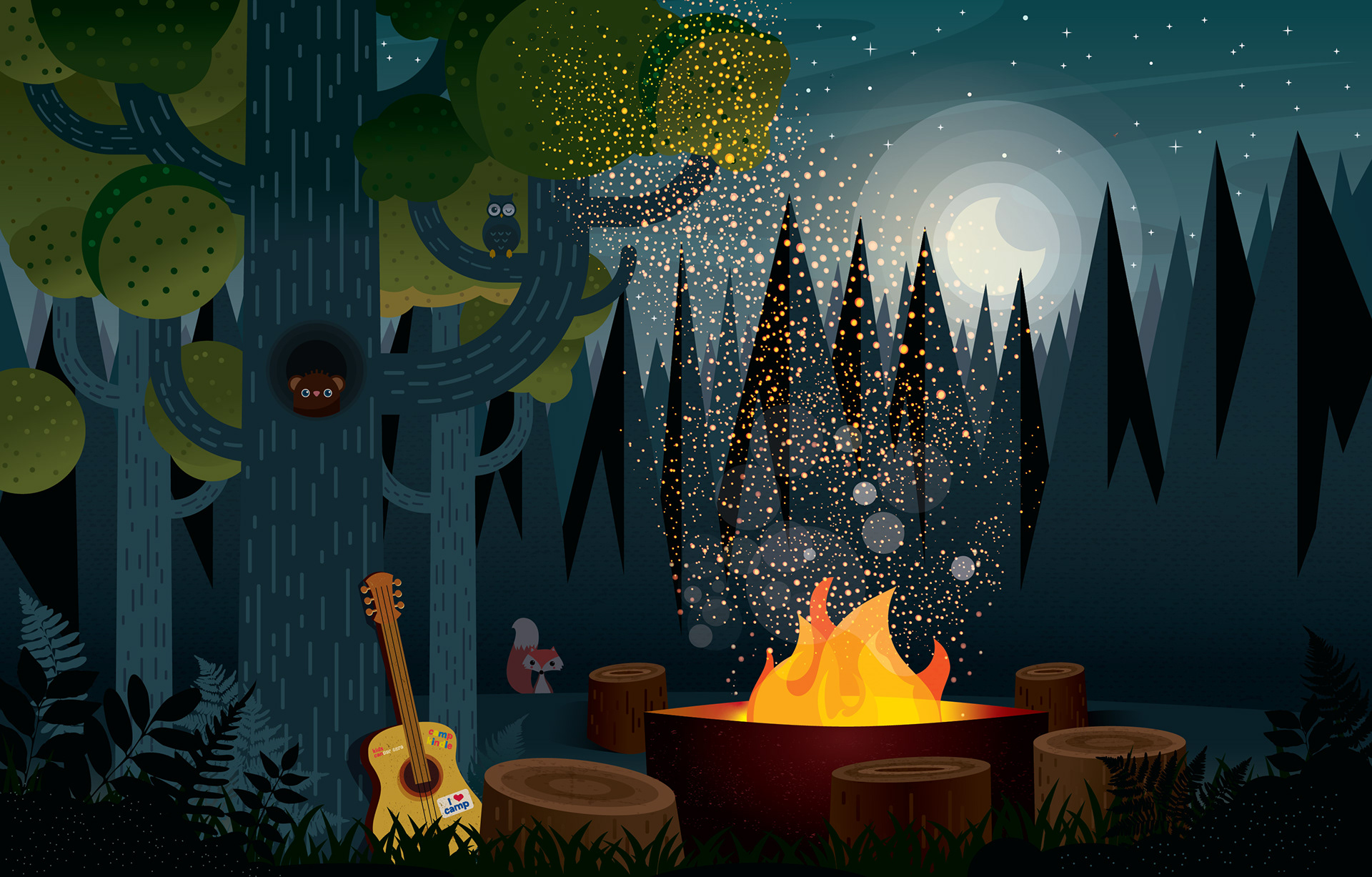 Firepit mural – entrance