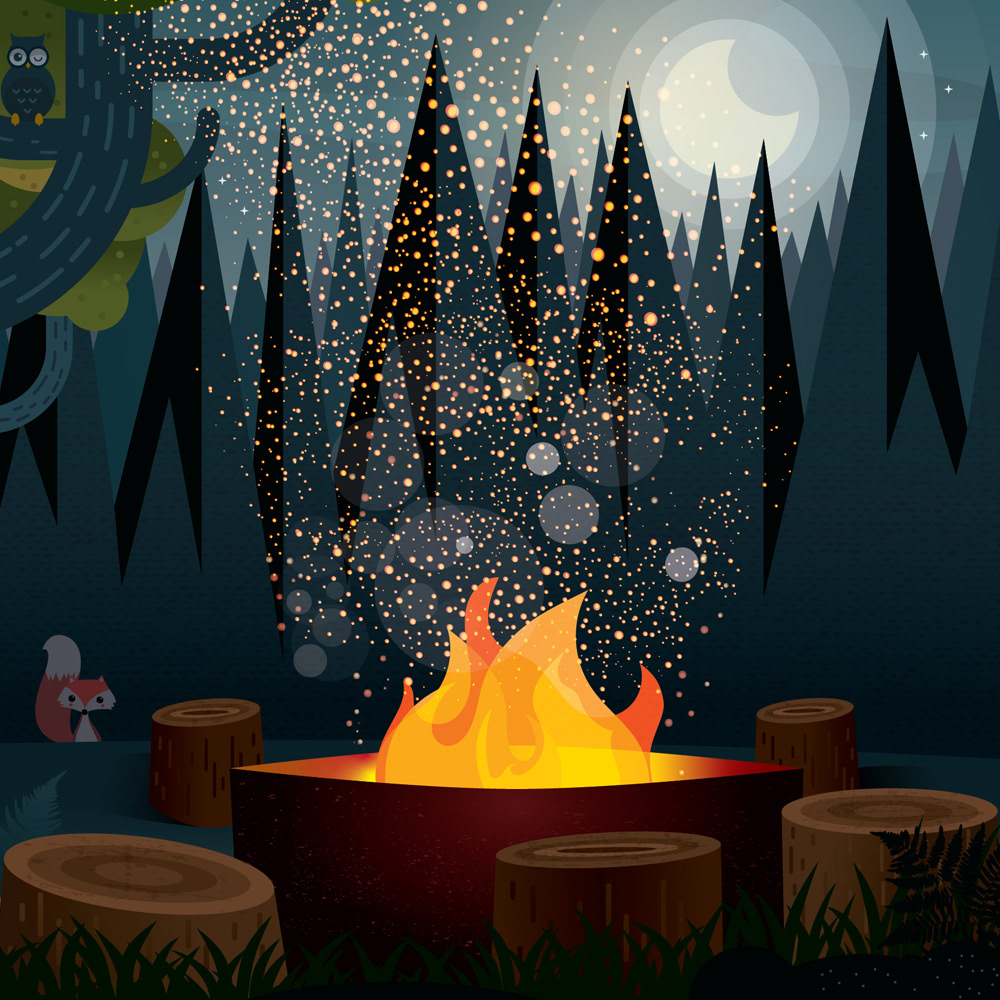 Firepit mural – detail