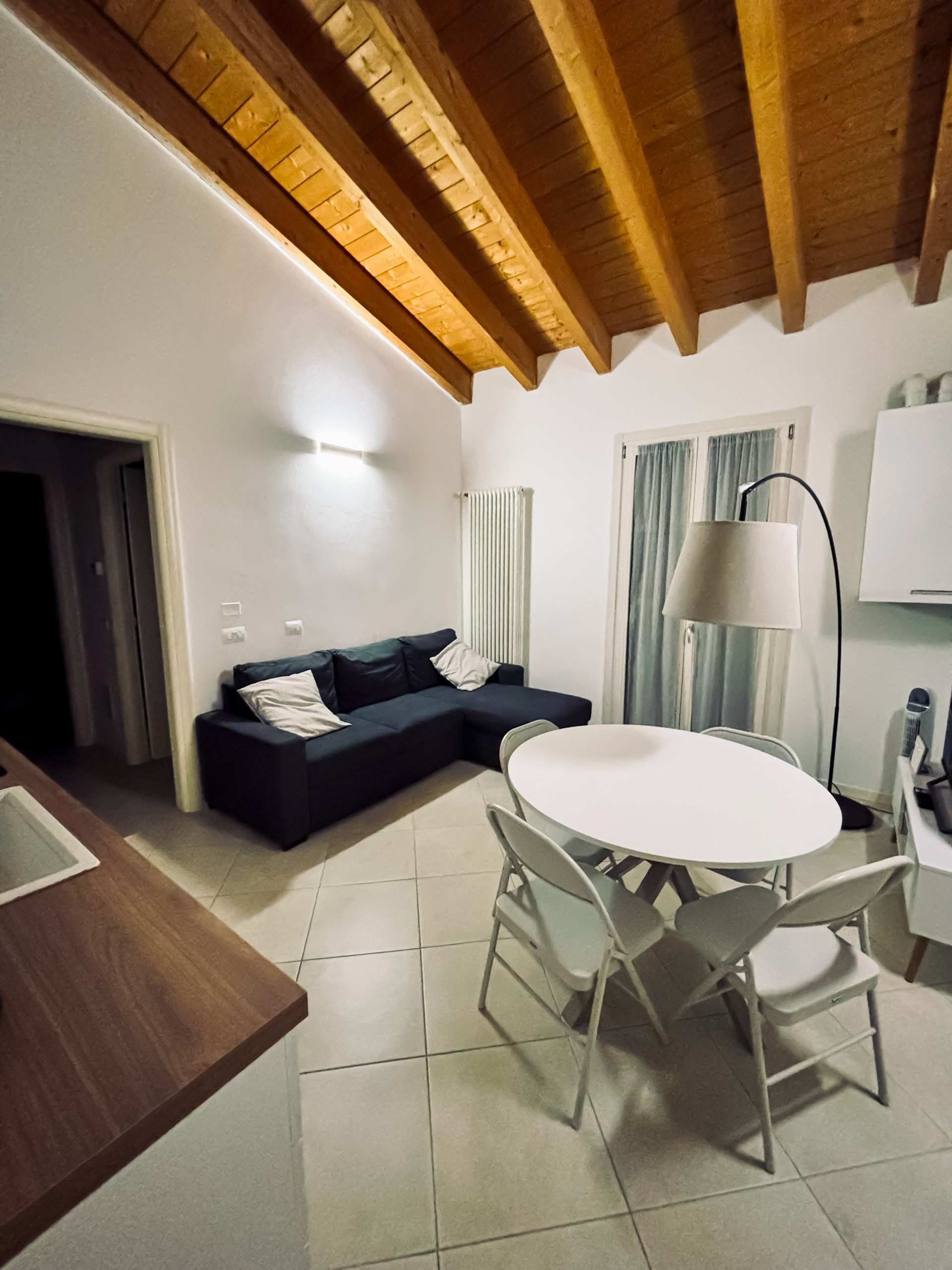 Living area and kitchen