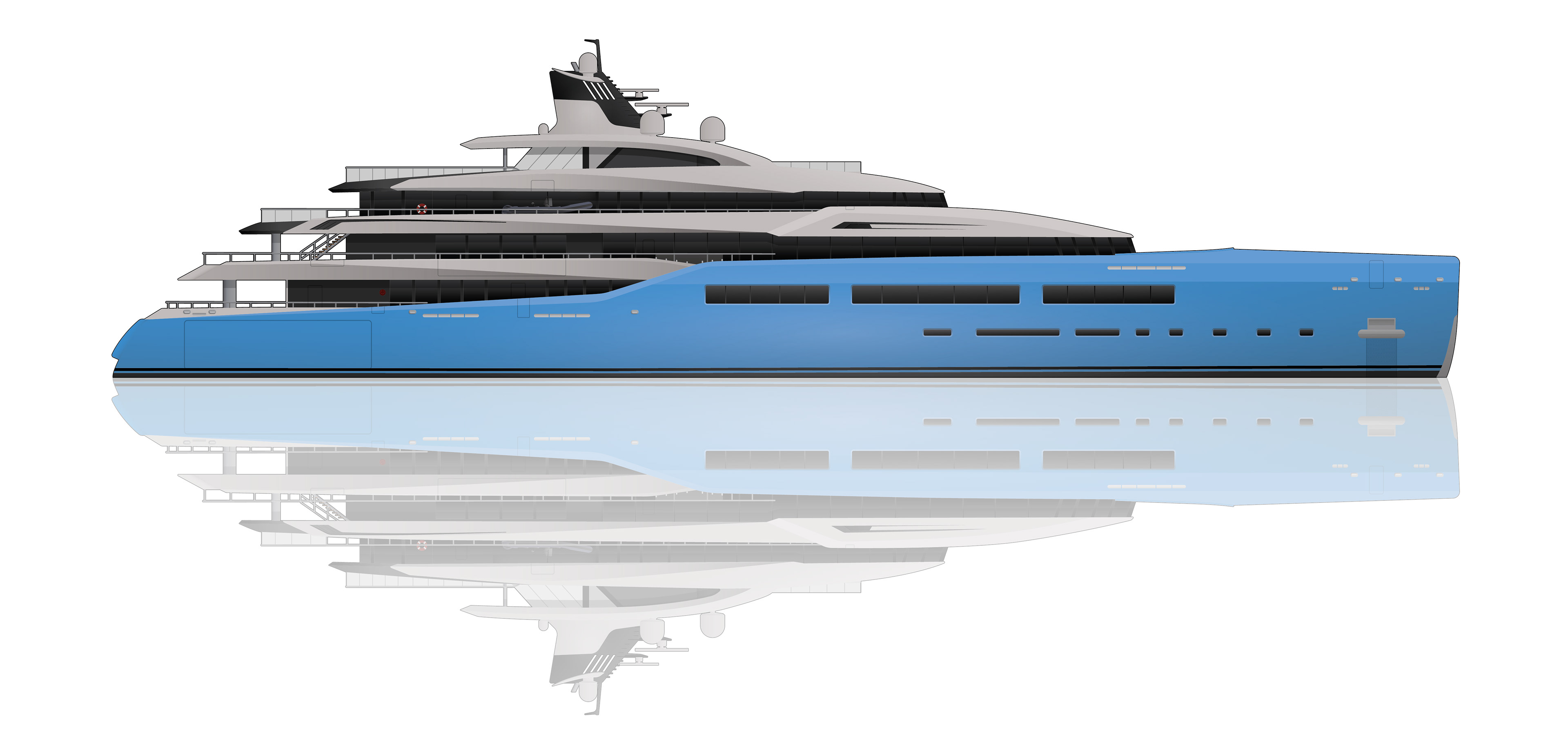 Yacht Aviva Profile Illustration Abeking & Rasmussen Raymond Langton Design