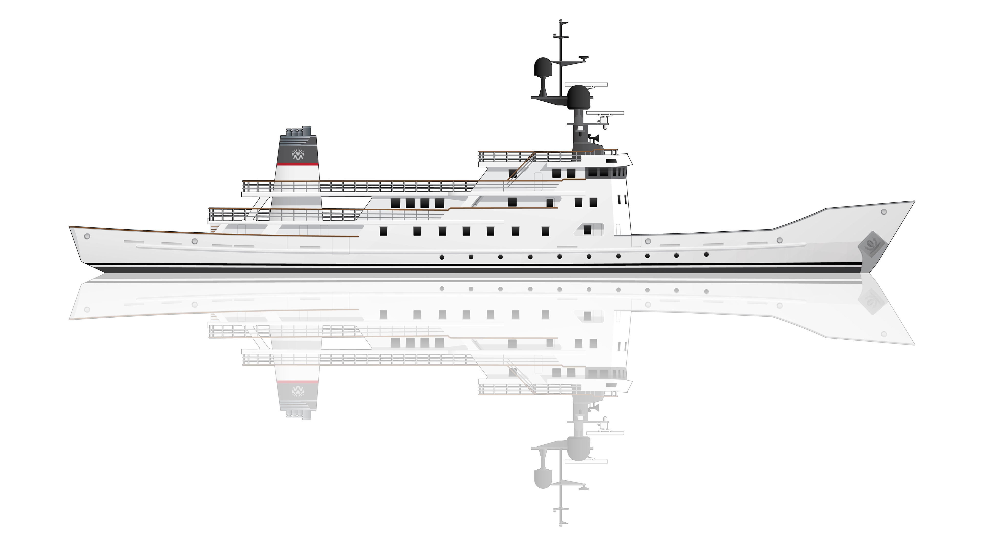 Yacht Jester Profile Illustration OY Laivateollisuus Rouvia Road Pendennis