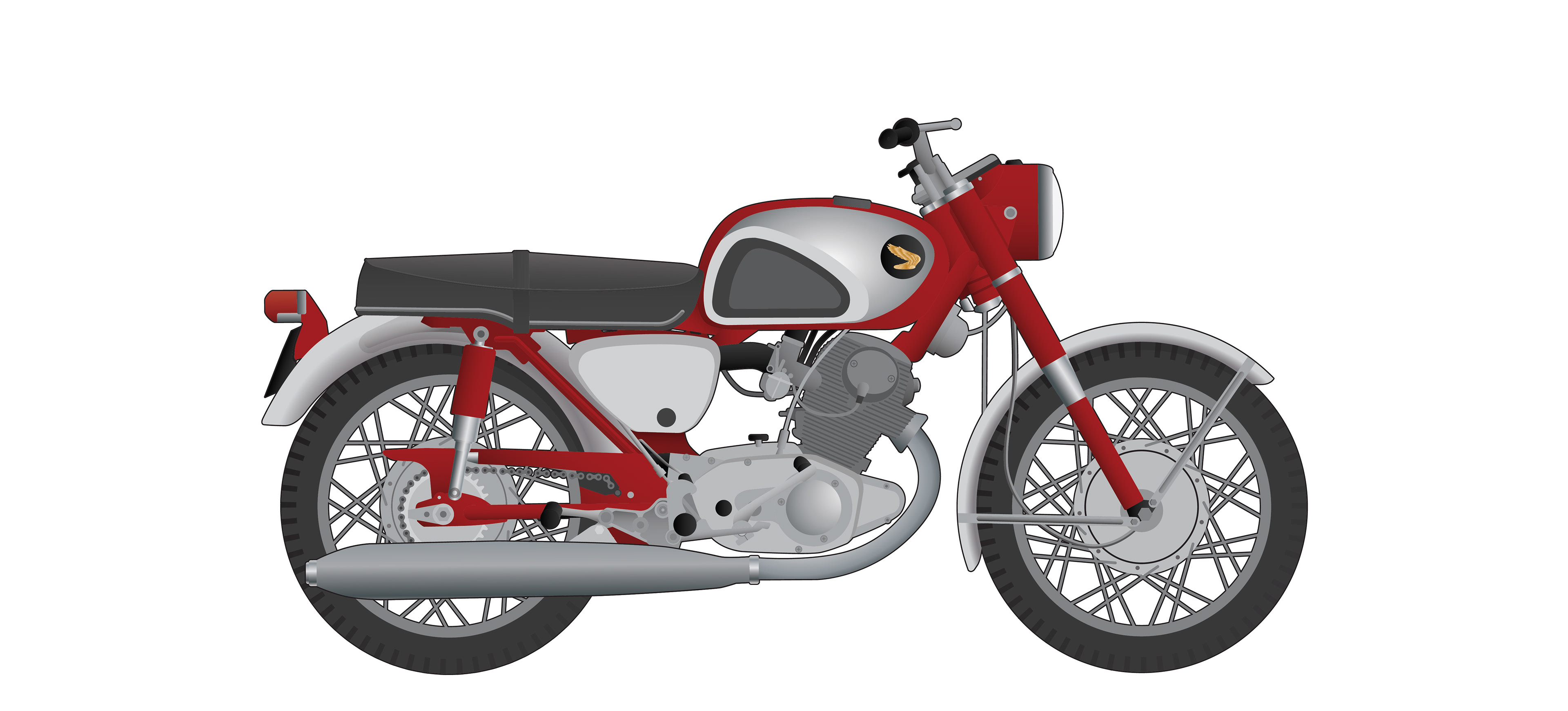 Honda CB77 Super Hawk Illustration