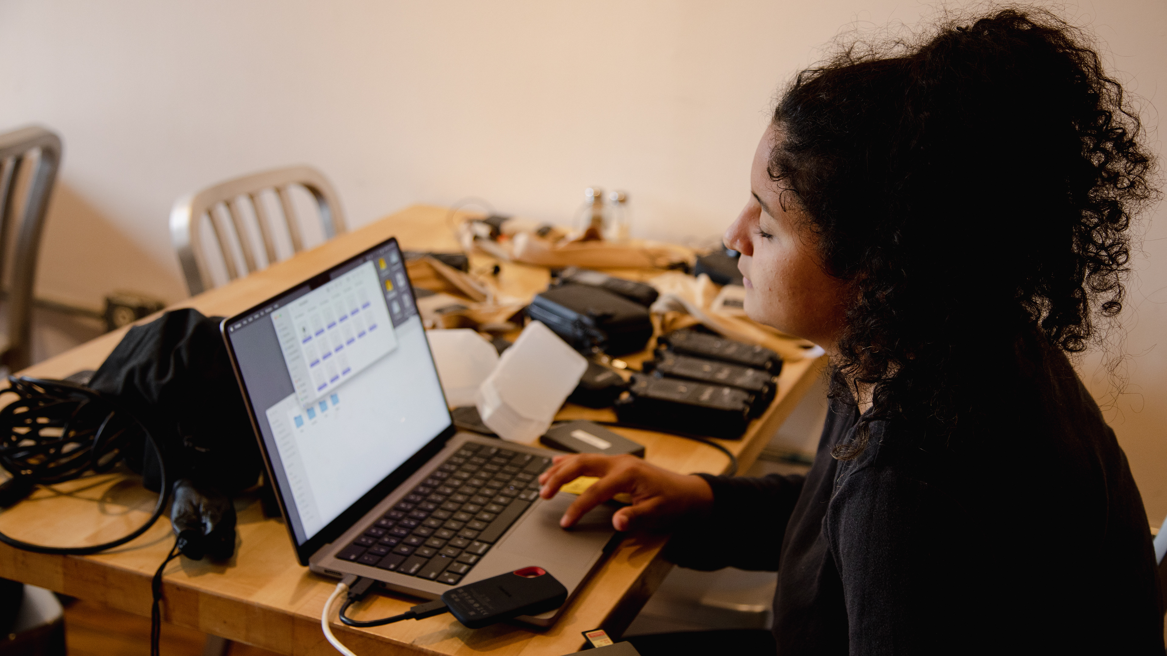 At the end of filming, time to organize files into hard drives