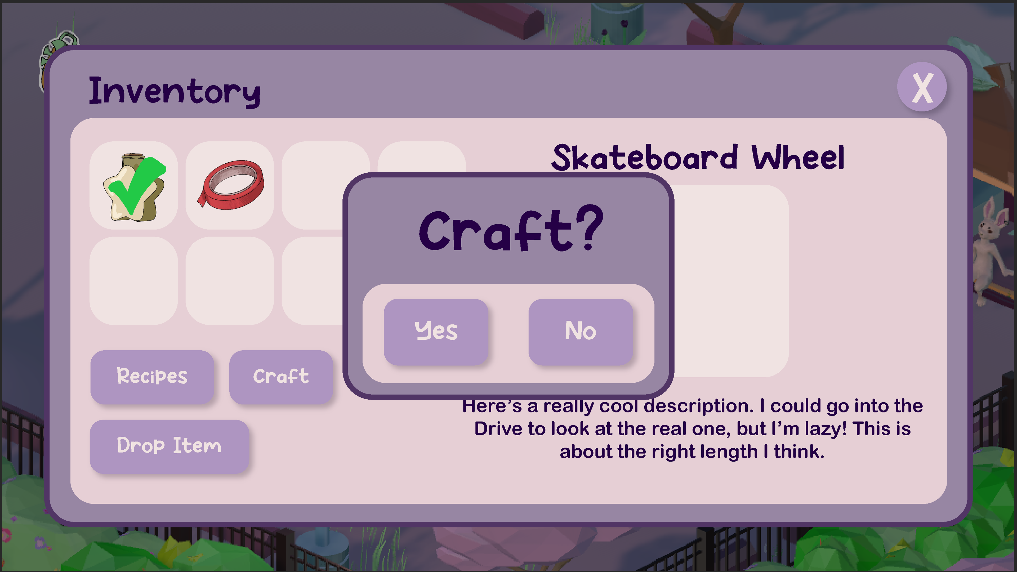 Crafting Menu Prototype 4