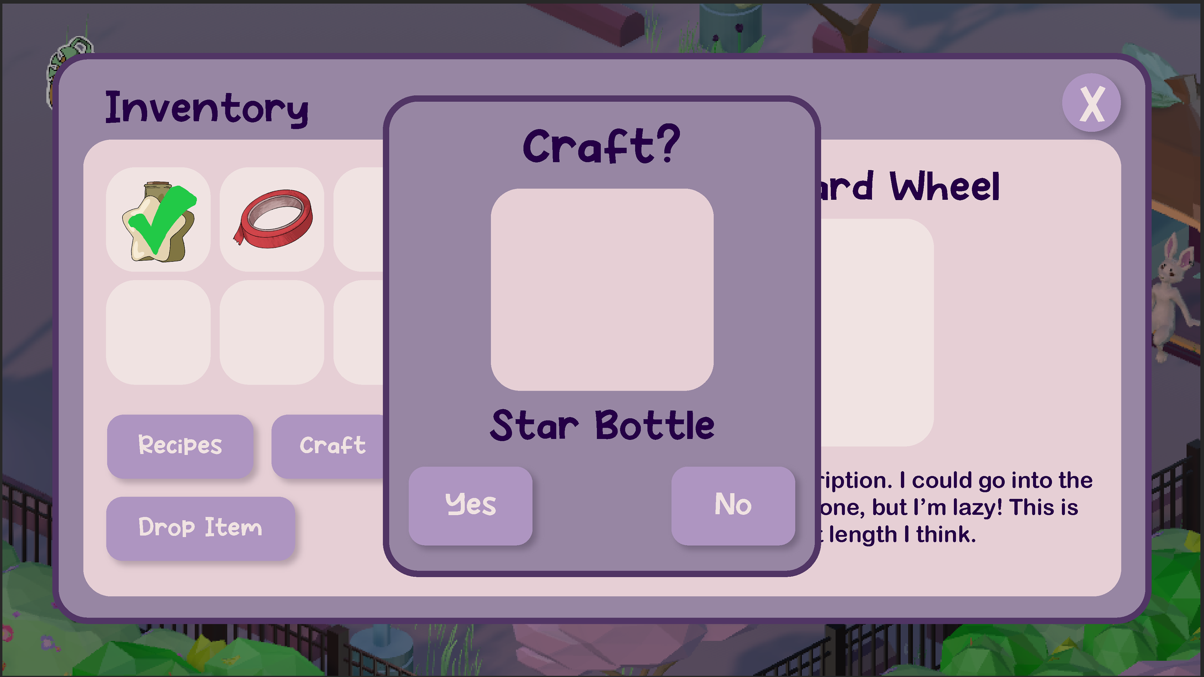 Crafting Menu Prototype 3