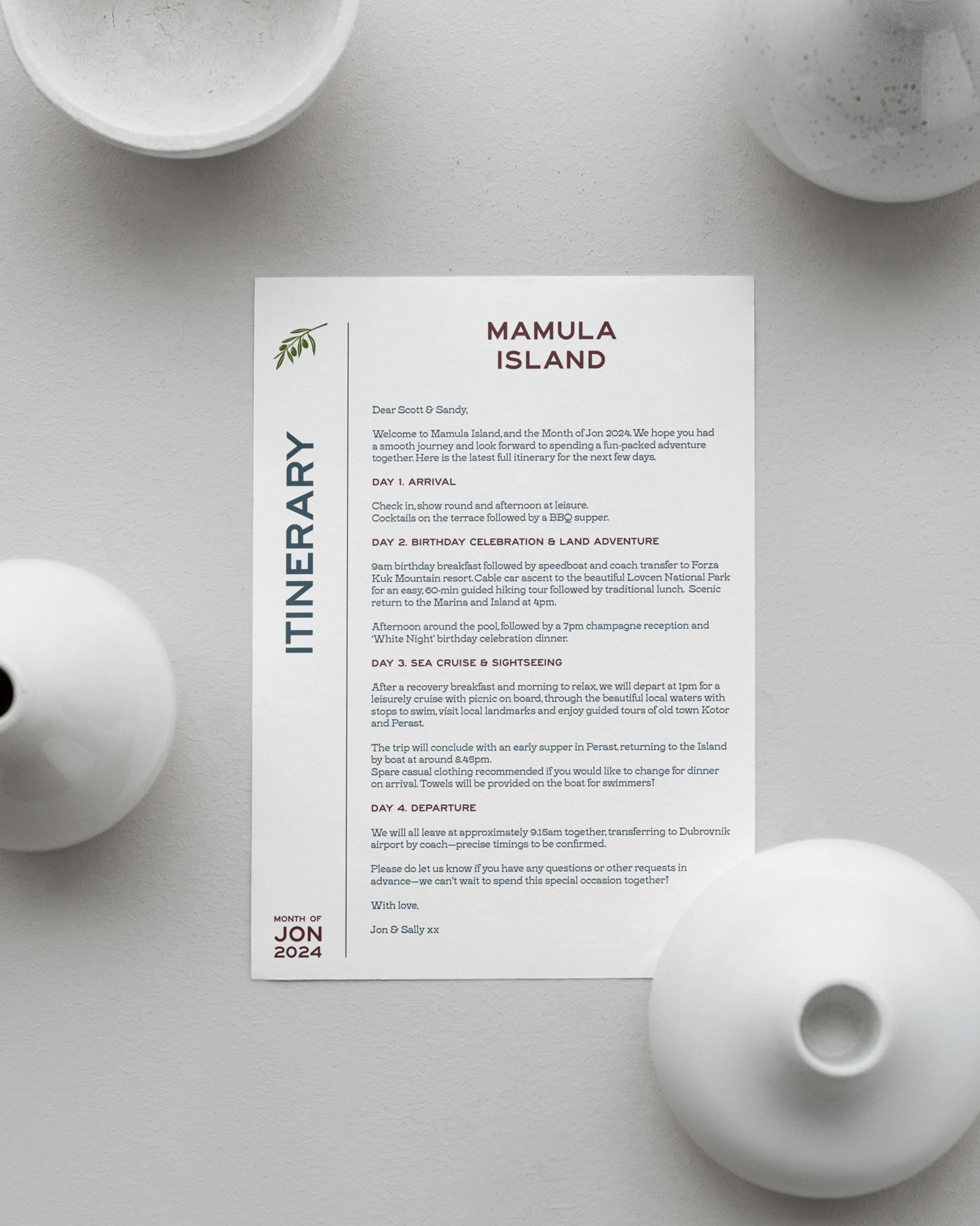 Itinerary