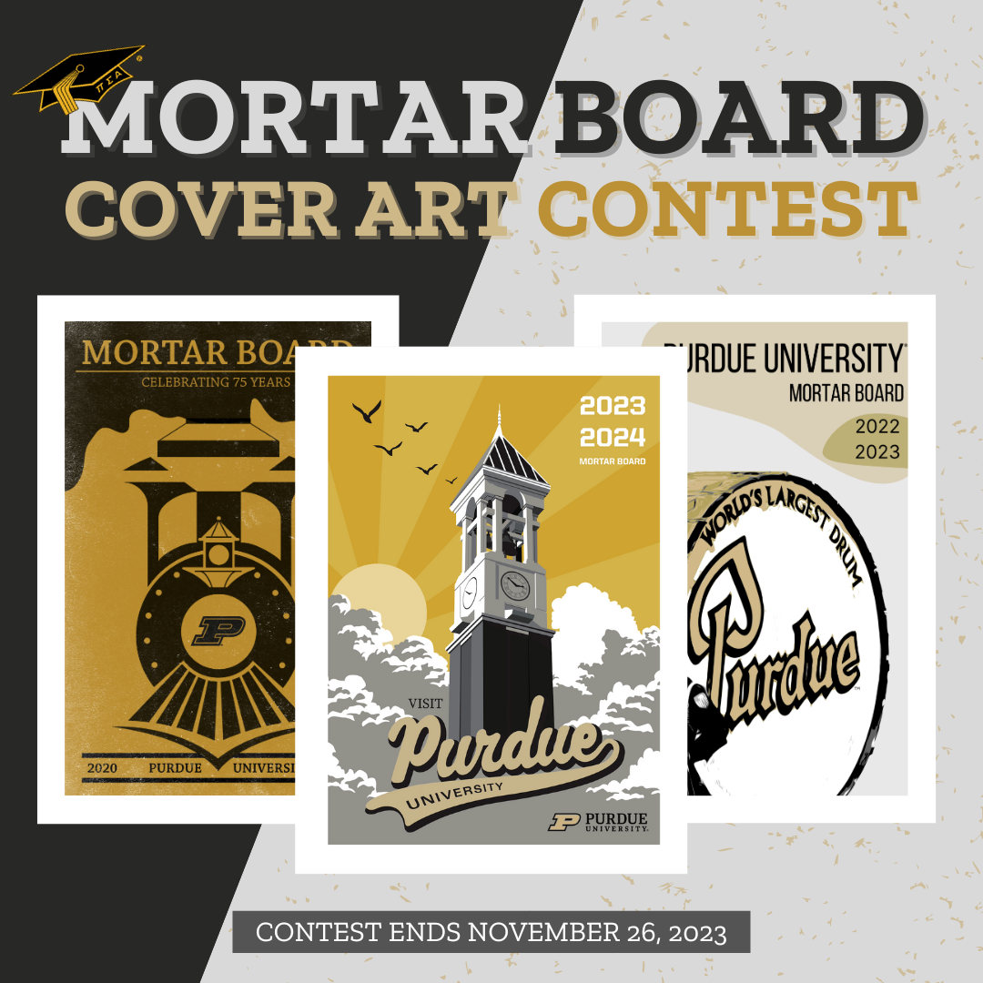 Think you have a knack for graphic design? 🎨 🖌️ Join the cover art contest for the 2024-2025 Mortar Board Calendar and you could win up to $250! 📆  What's the Mortar Board Calendar? It's a cherished symbol of tradition at Purdue University, featuring academic dates, sports events, convocations, student organization info, and more. Plus, there's room for your notes and class schedules. The best part? Each year, a Purdue student creates the unique calendar cover! 🌟  Ready to submit your masterpiece? Head to our Boilerlink page or visit the link in our bio!  Got questions? 🤔 Reach out to us at pumortarboardcalendar@gmail.com 📩  Show off your creative flair and be a part of Purdue's history! 🚂📆  #PurdueMortarBoardCalendar #GraphicDesignContest #PurdueArtists #BoilerUp #PurdueMortarBoard