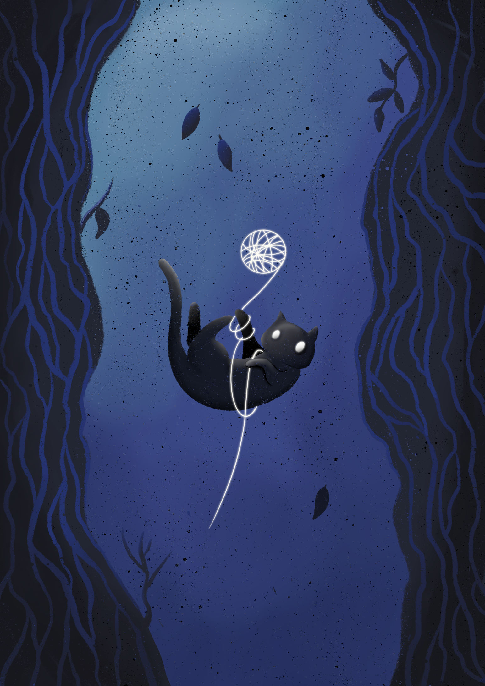 Kitty falling down the rabbit hole