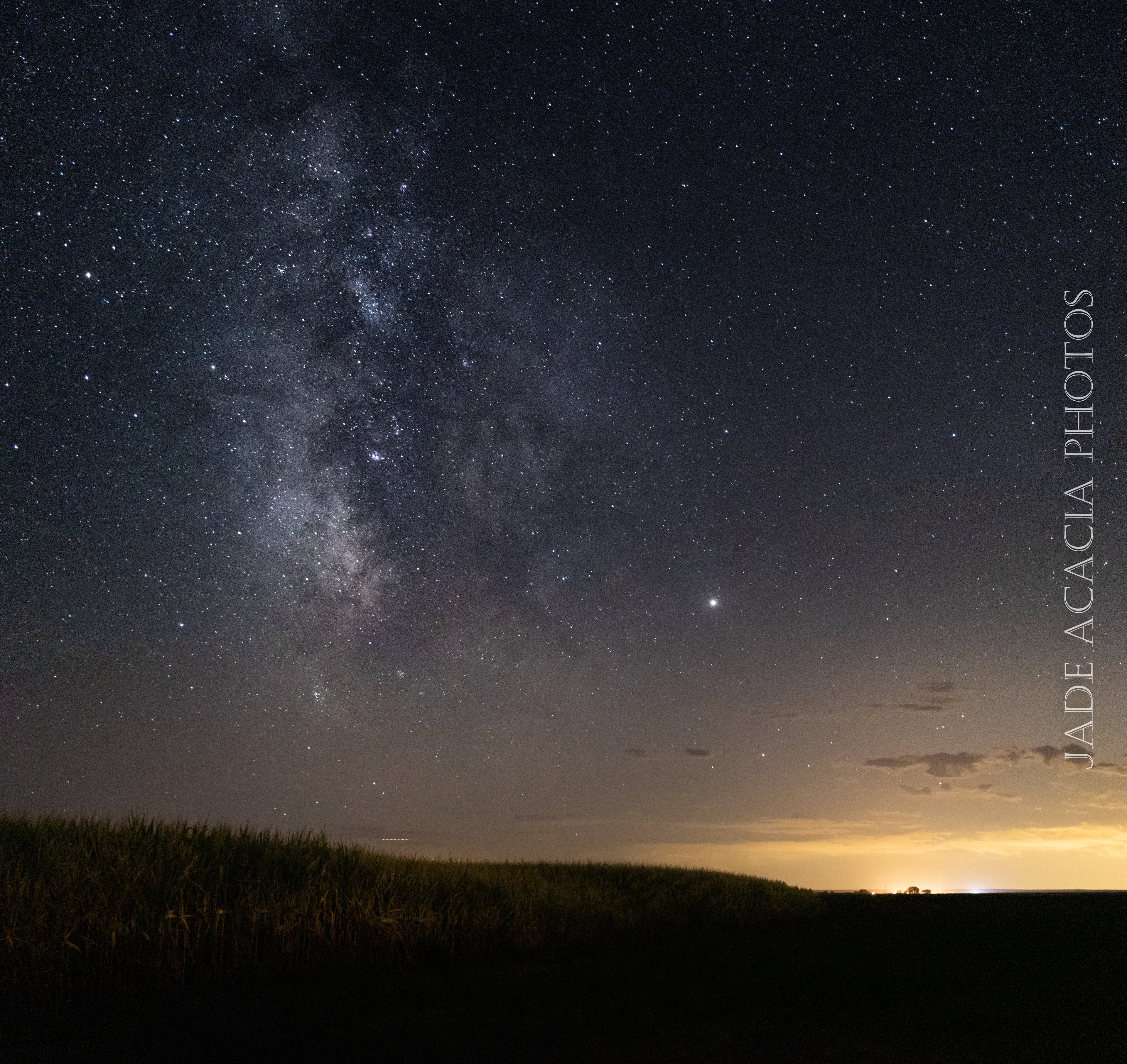 Title: S105 - Vertical Milky Way over a corn field.