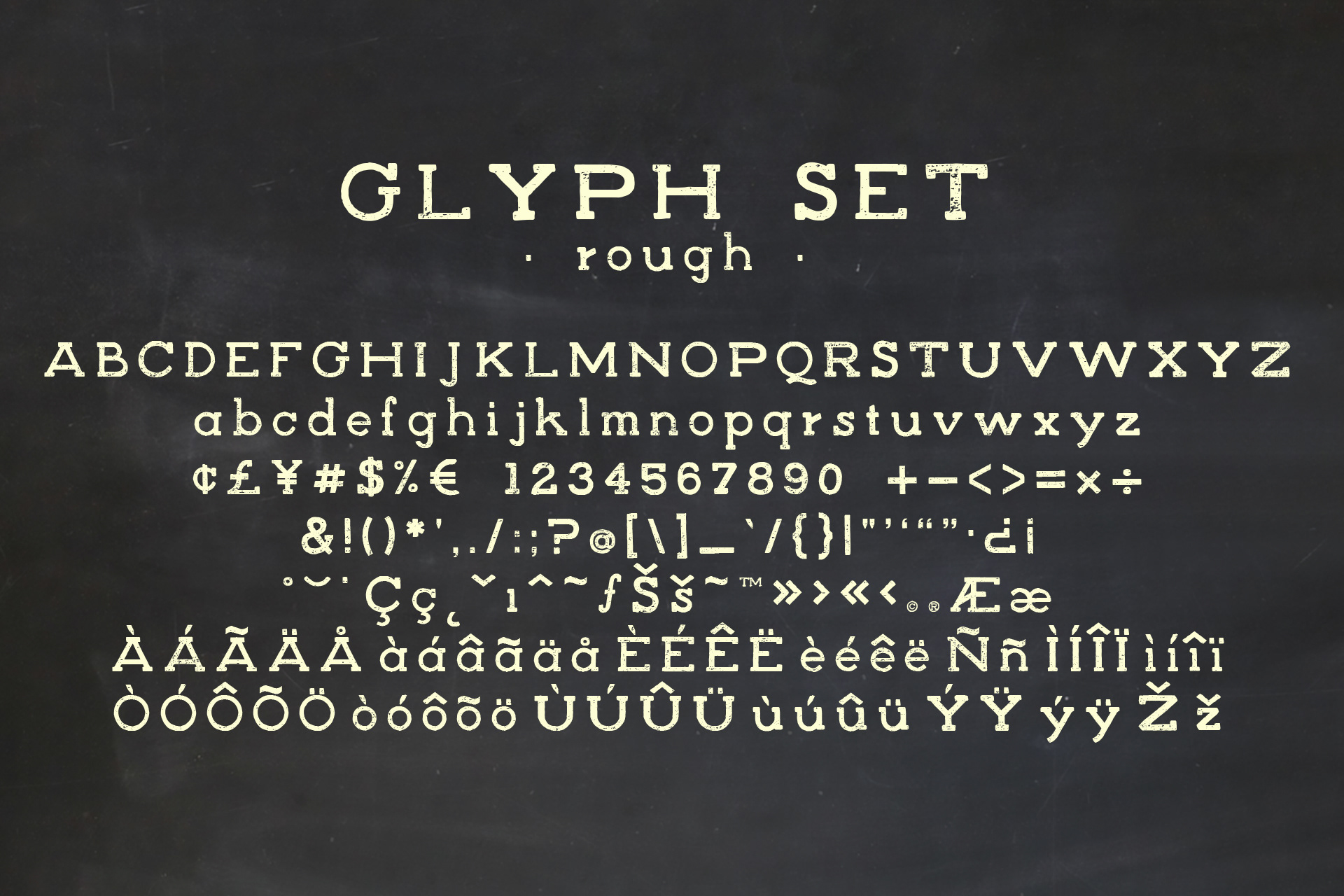 Schoolmarm Font Rough Glyph Set