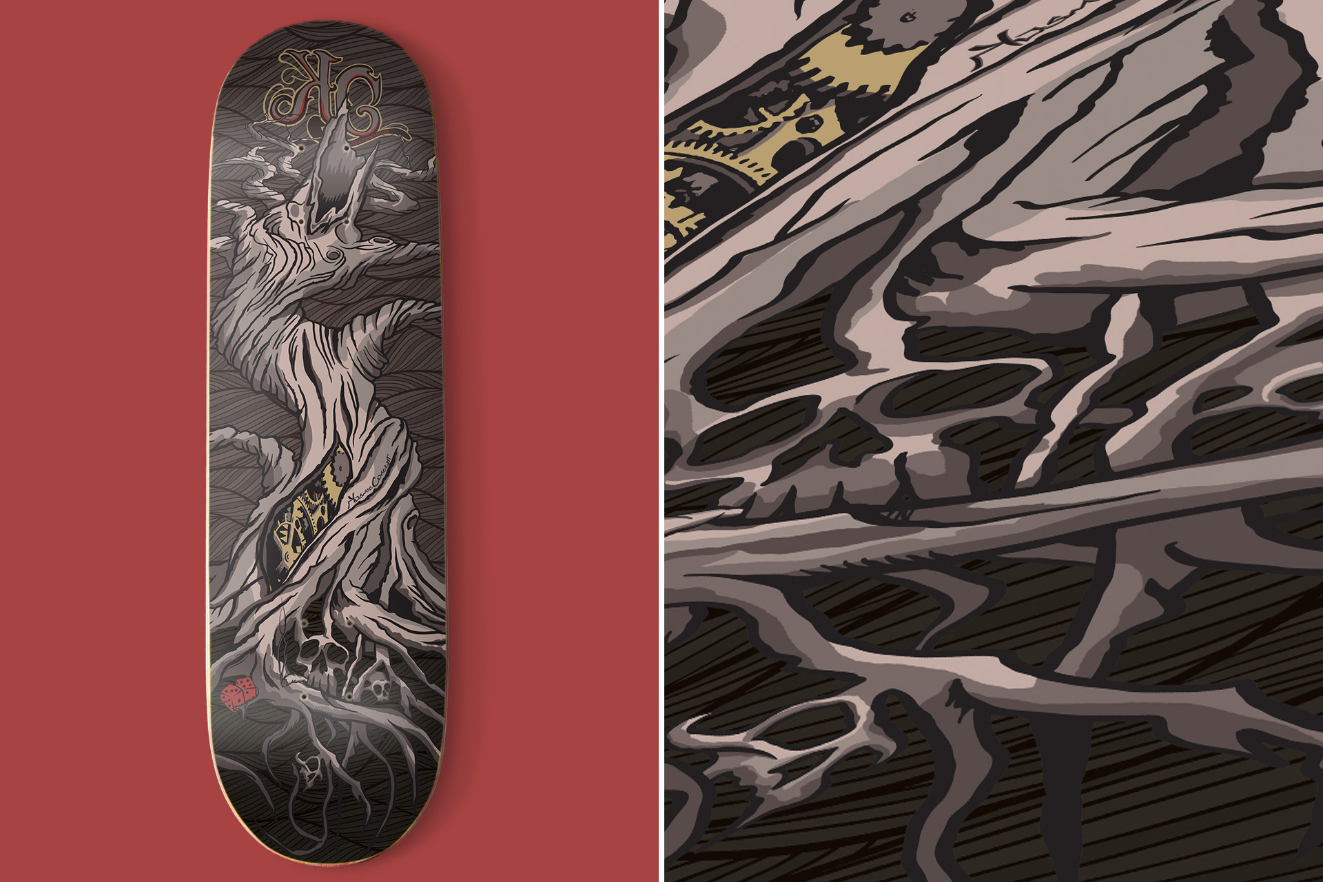 Kosmic Customs Tree Skateboard