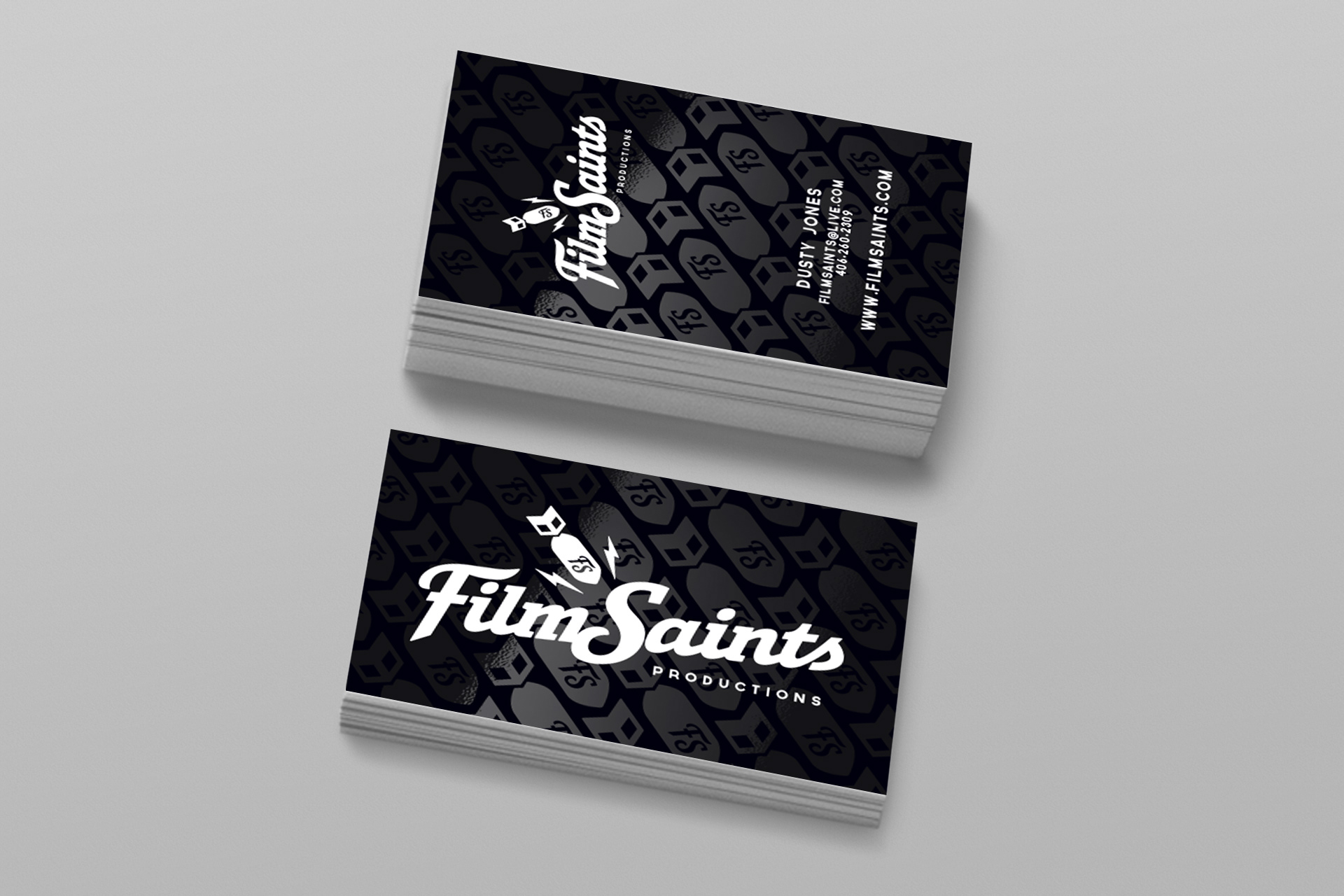 Film Saints Productions Business Cards with Spot UV