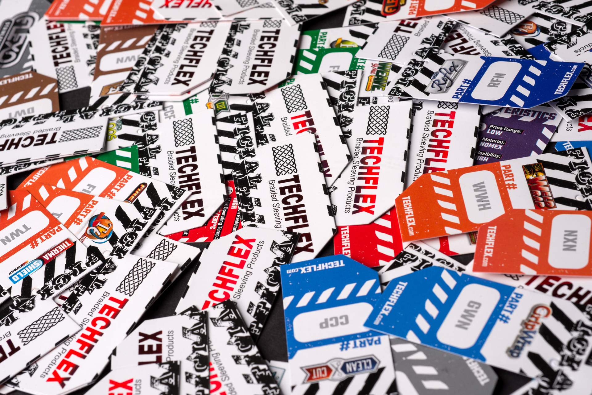 Techflex Hangtag Pile