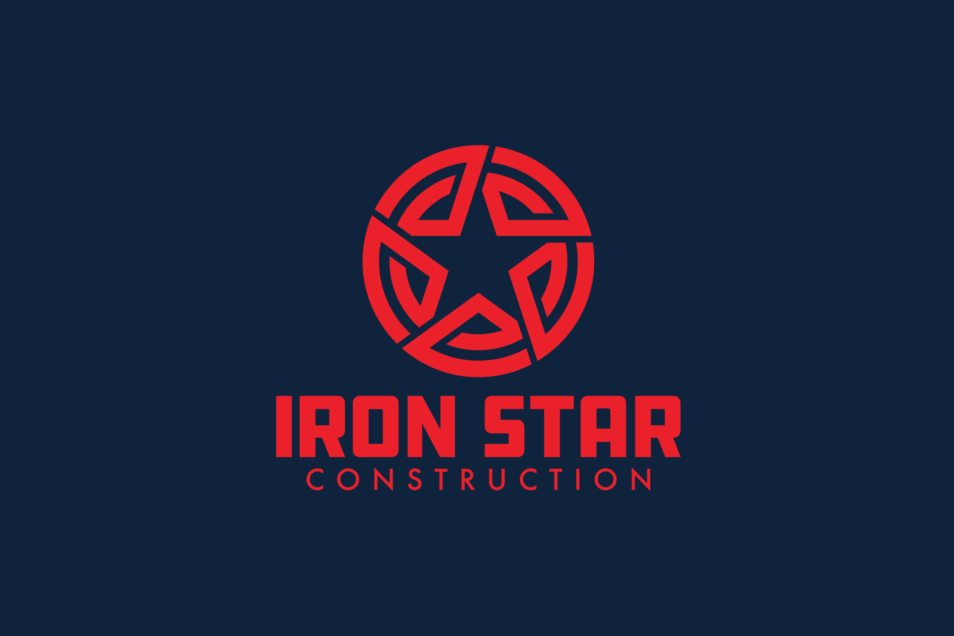 Iron Star Construction Logo Design
